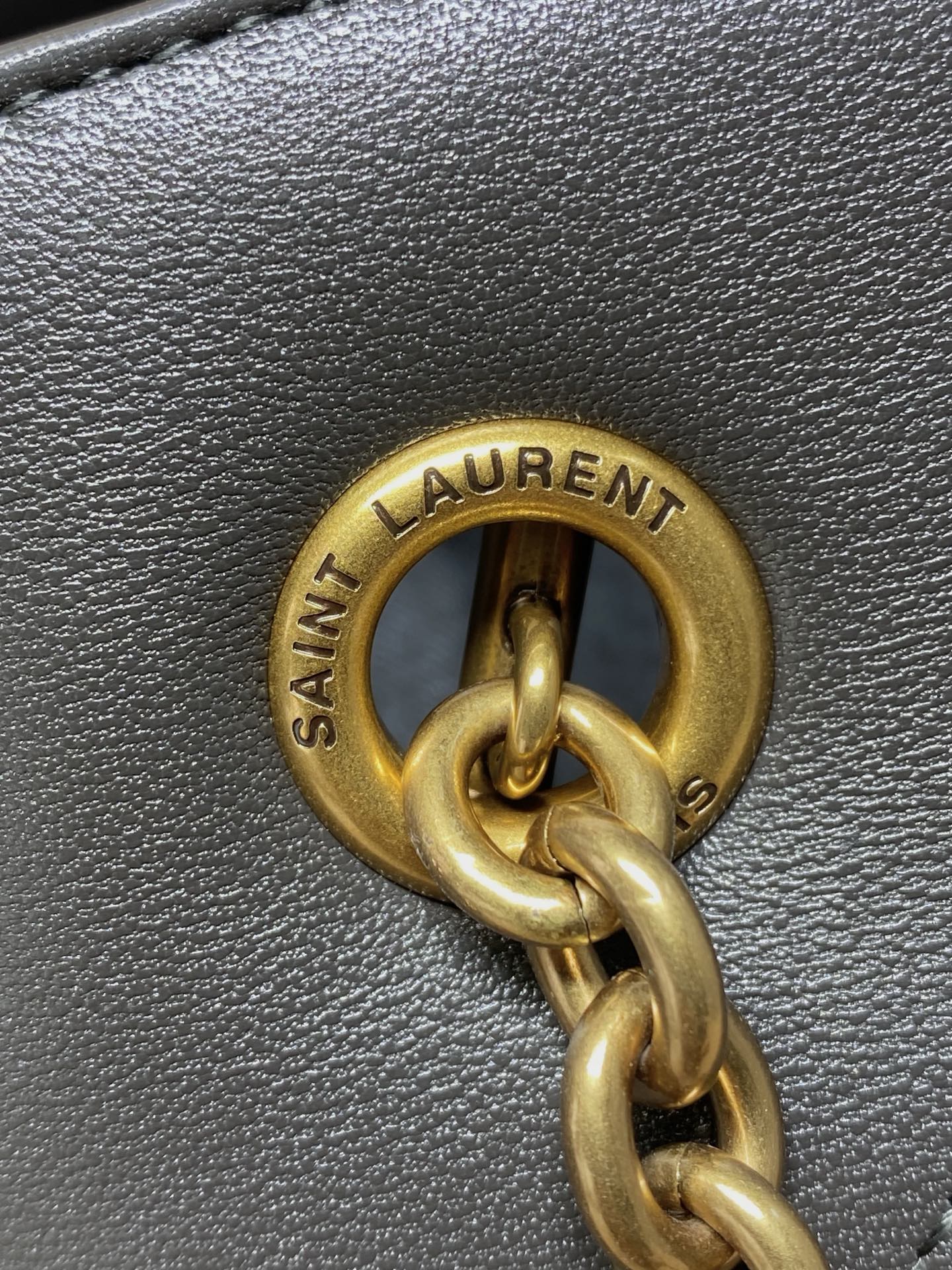 YSL Style Grey Leather Chain Bag style reference detail image 5 from source 763074