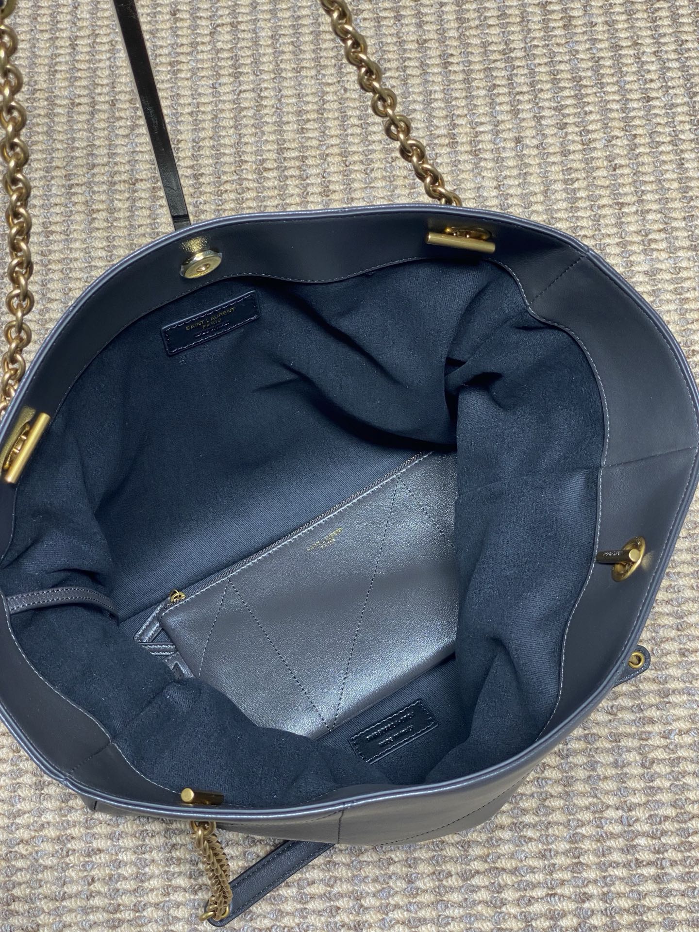 YSL Style Grey Leather Chain Bag style reference detail image 9 from source 763074
