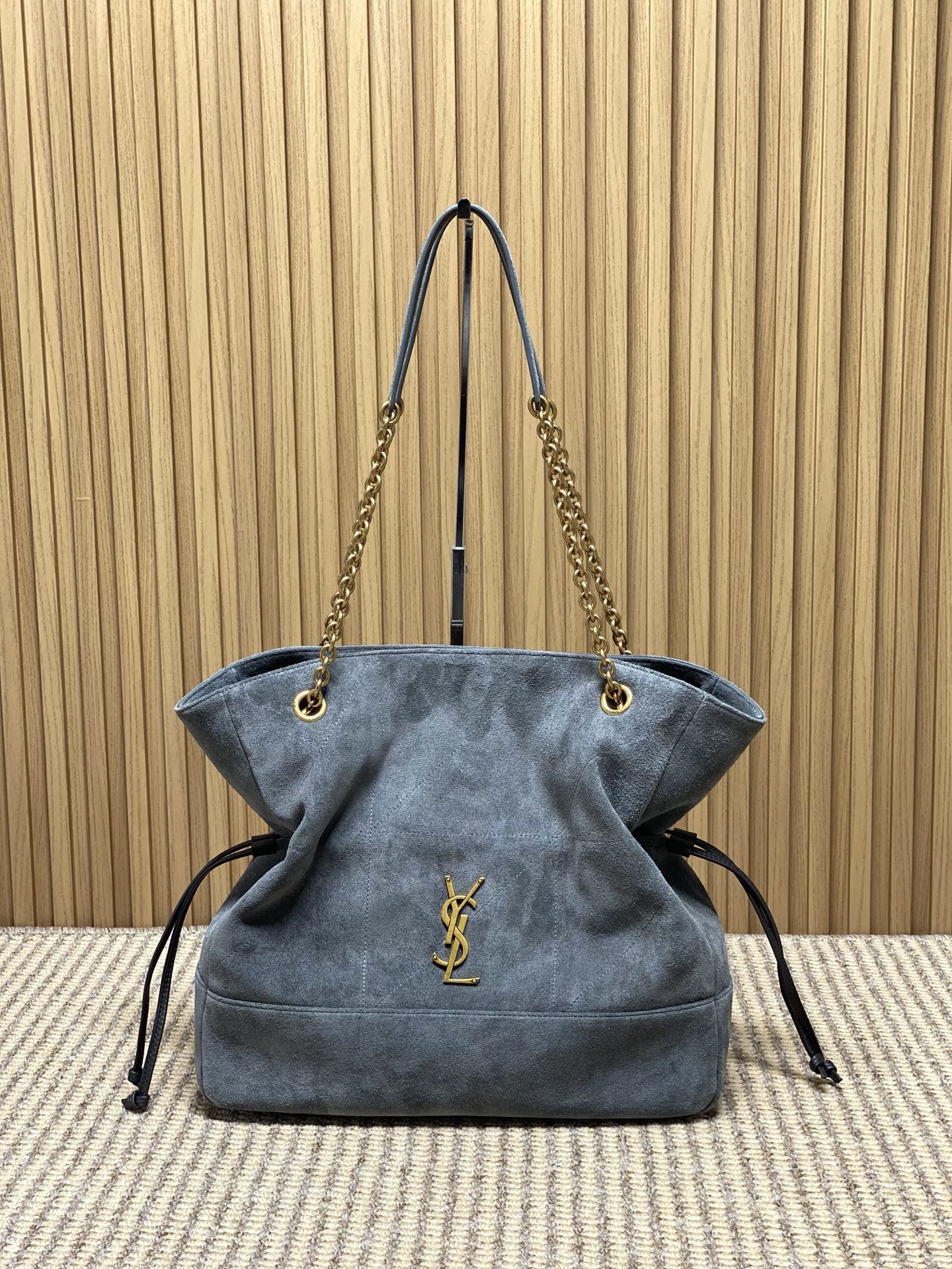YSL Style Grey Leather Crossbody Bag Lookbook Reference image 1