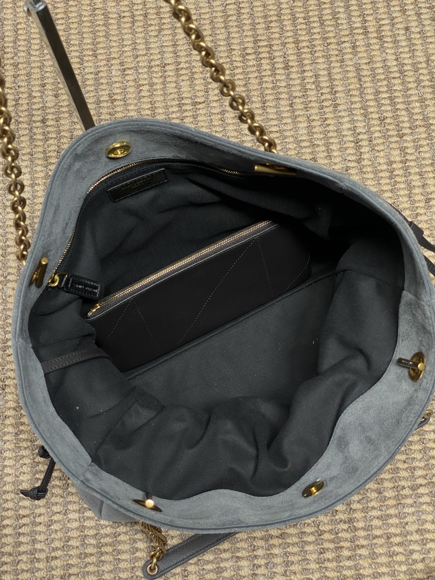 YSL Style Grey Leather Crossbody Bag style reference detail image 9 from source 763076