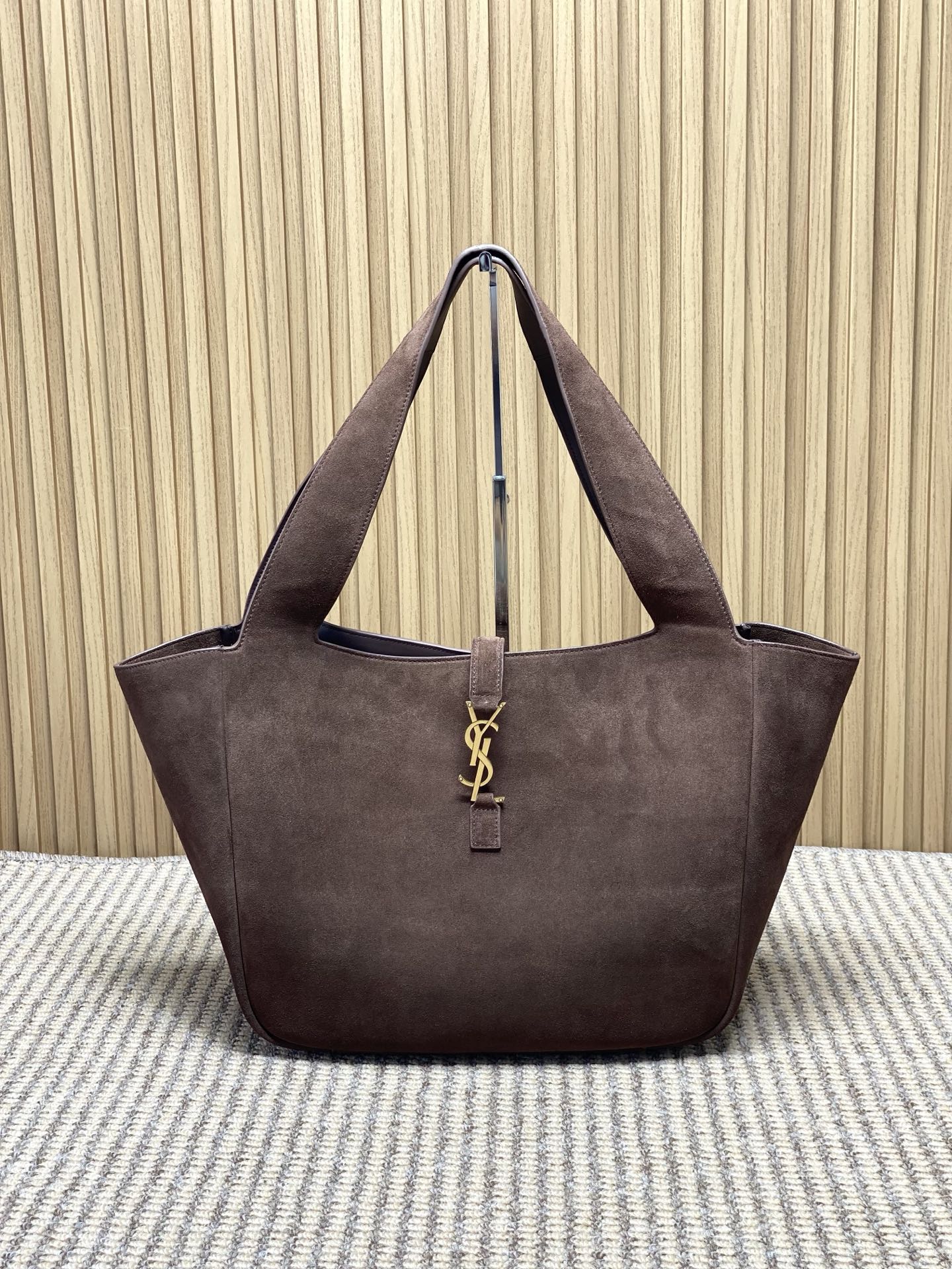 YSL Style Brown Leather Tote Bag Lookbook Reference image 1