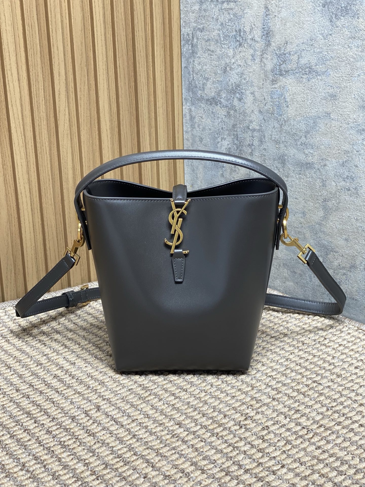 YSL Style Grey Leather Crossbody Bag Lookbook Reference image 1