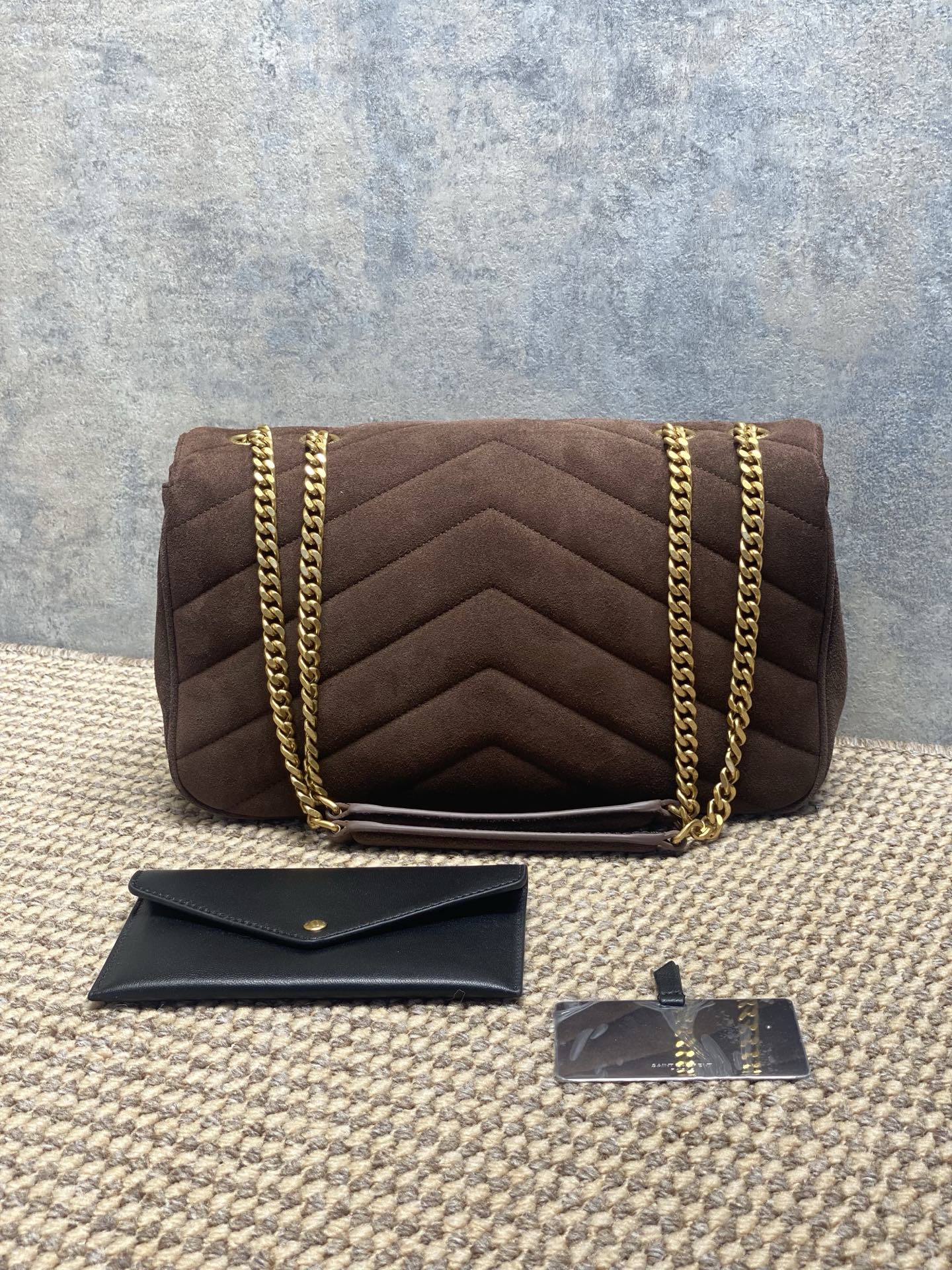 YSL Style Brown Card Holder Lookbook Reference image 2