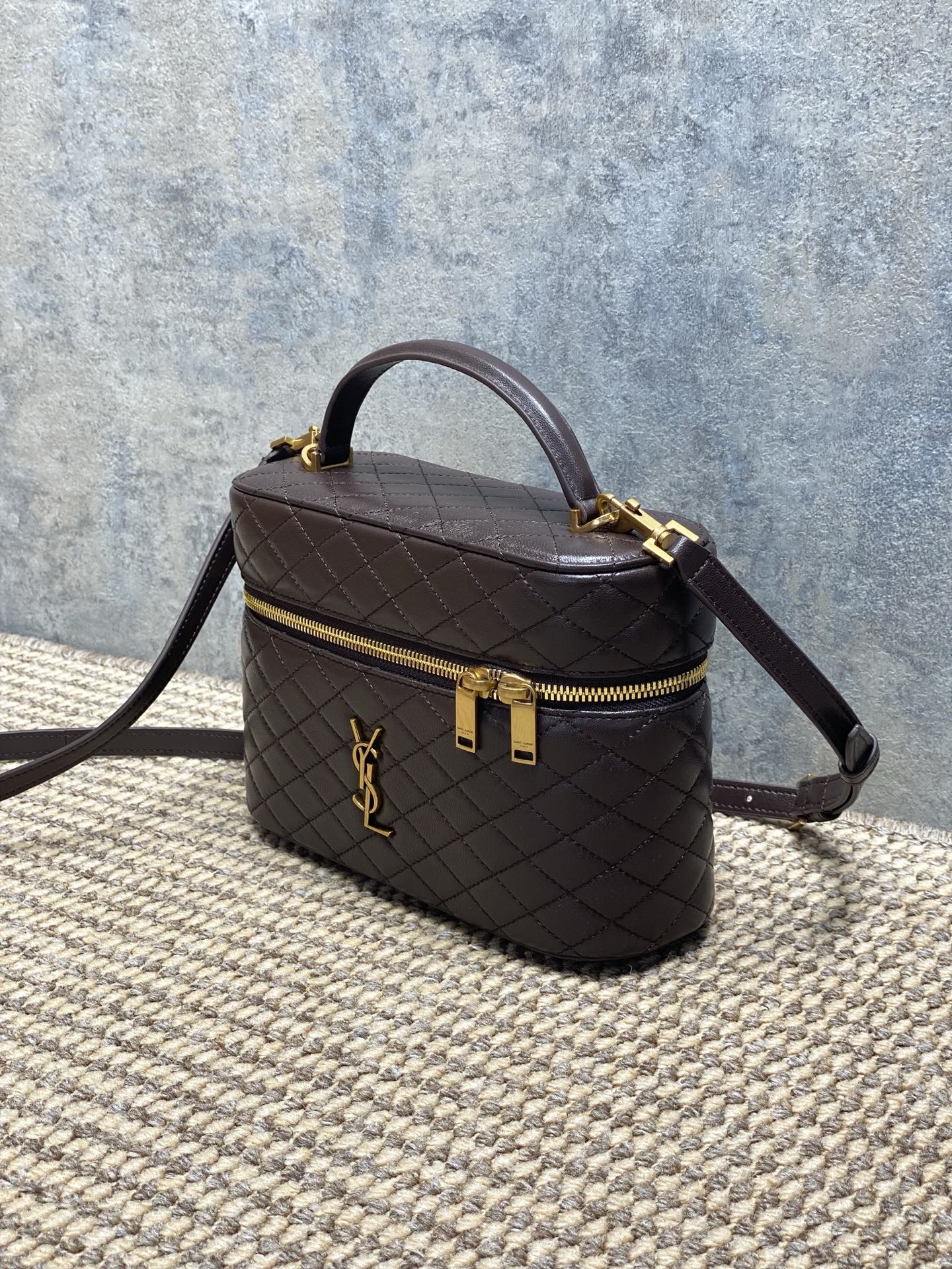 YSL Style Brown Leather Crossbody Bag Lookbook Reference image 2