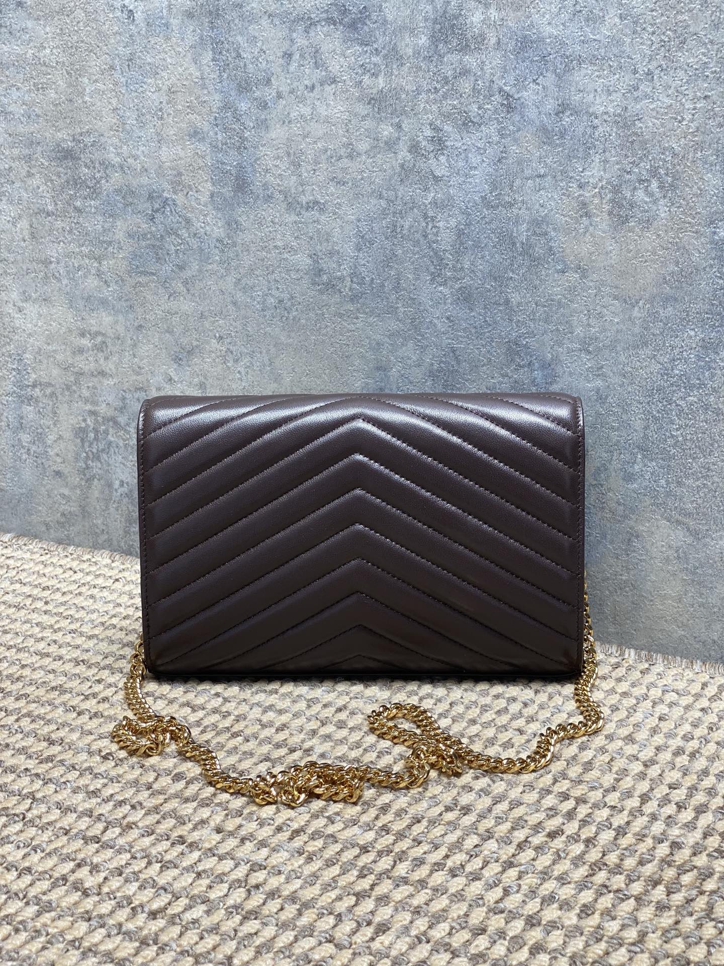 YSL Style Brown Leather Clutch Lookbook Reference image 2