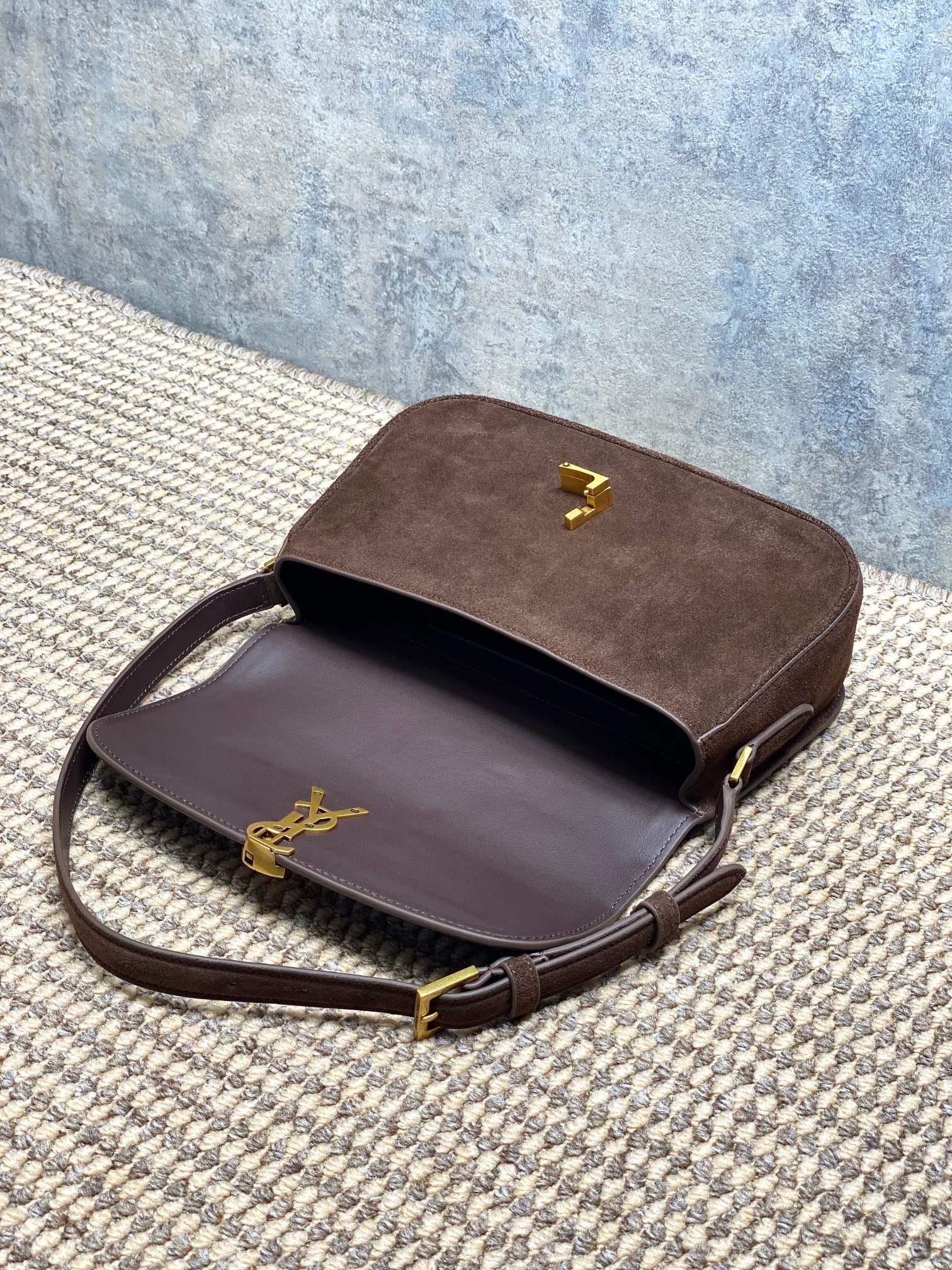 YSL Cassandra Suede Shoulder Bag