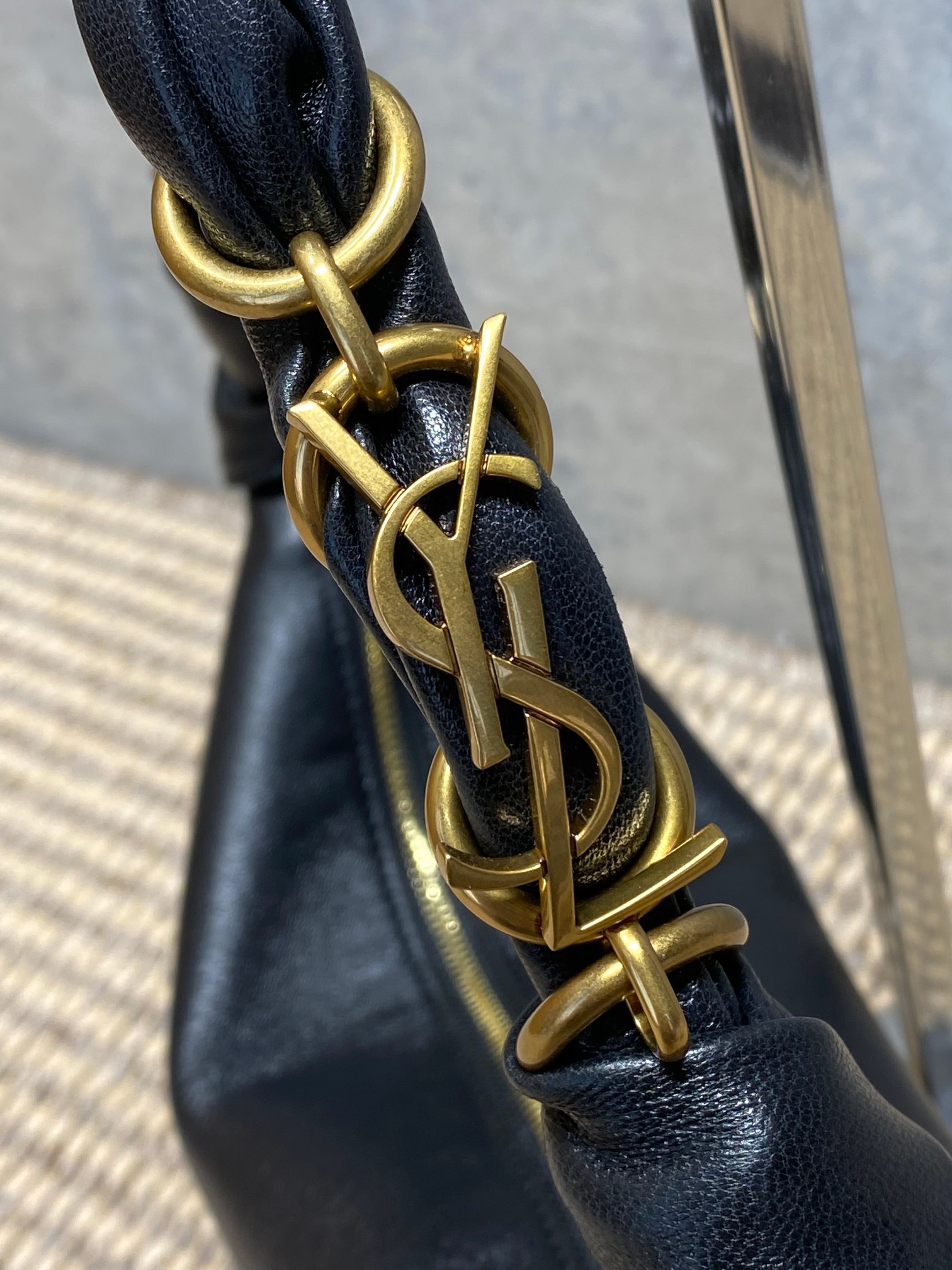 YSL Style Black Leather Top Handle Bag style reference detail image 6 from source 763194