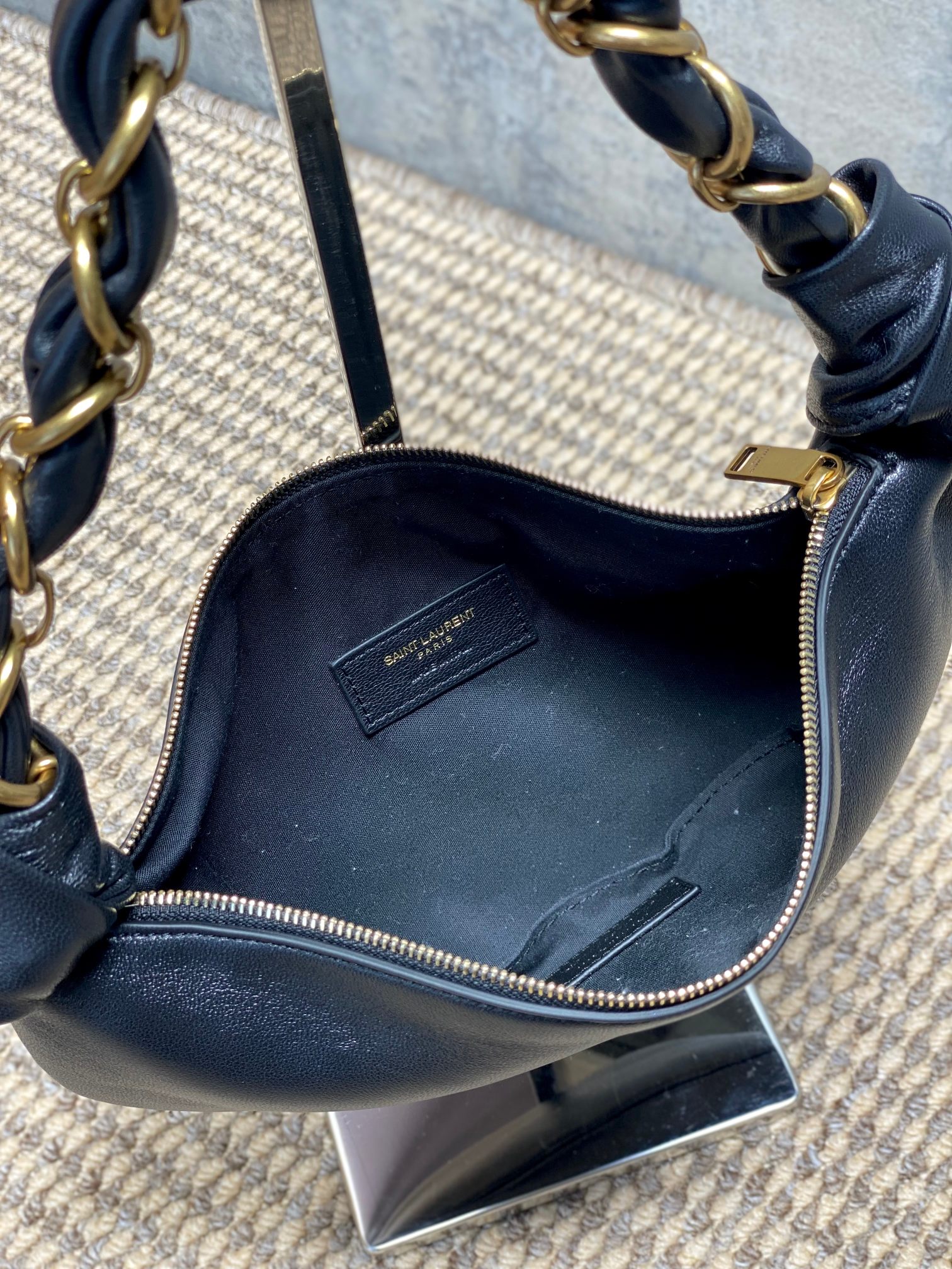 YSL Soft Leather Hobo Shoulder Bag