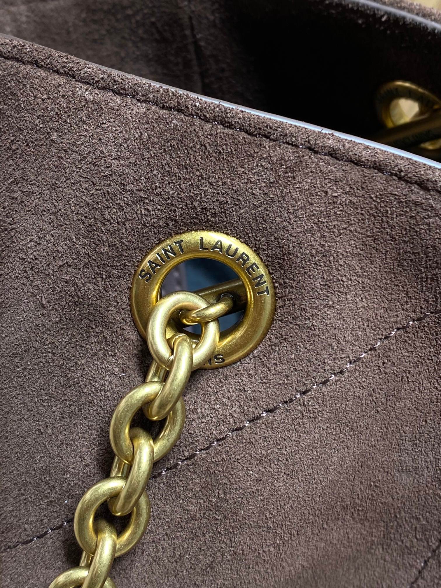 YSL Style Brown Leather Crossbody Bag style reference detail image 5 from source 763077