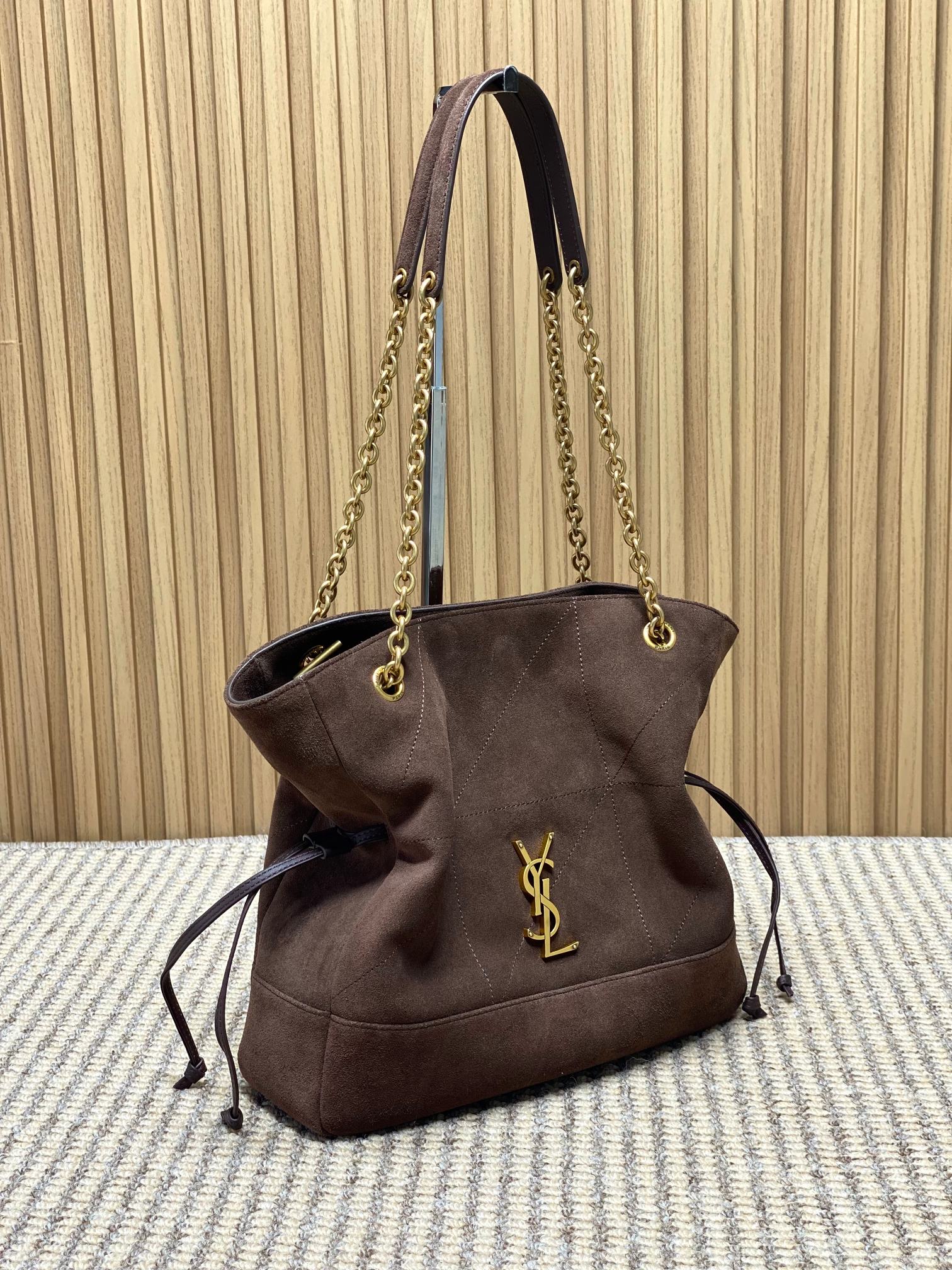 YSL Style Grey Leather Crossbody Bag Lookbook Reference image 2