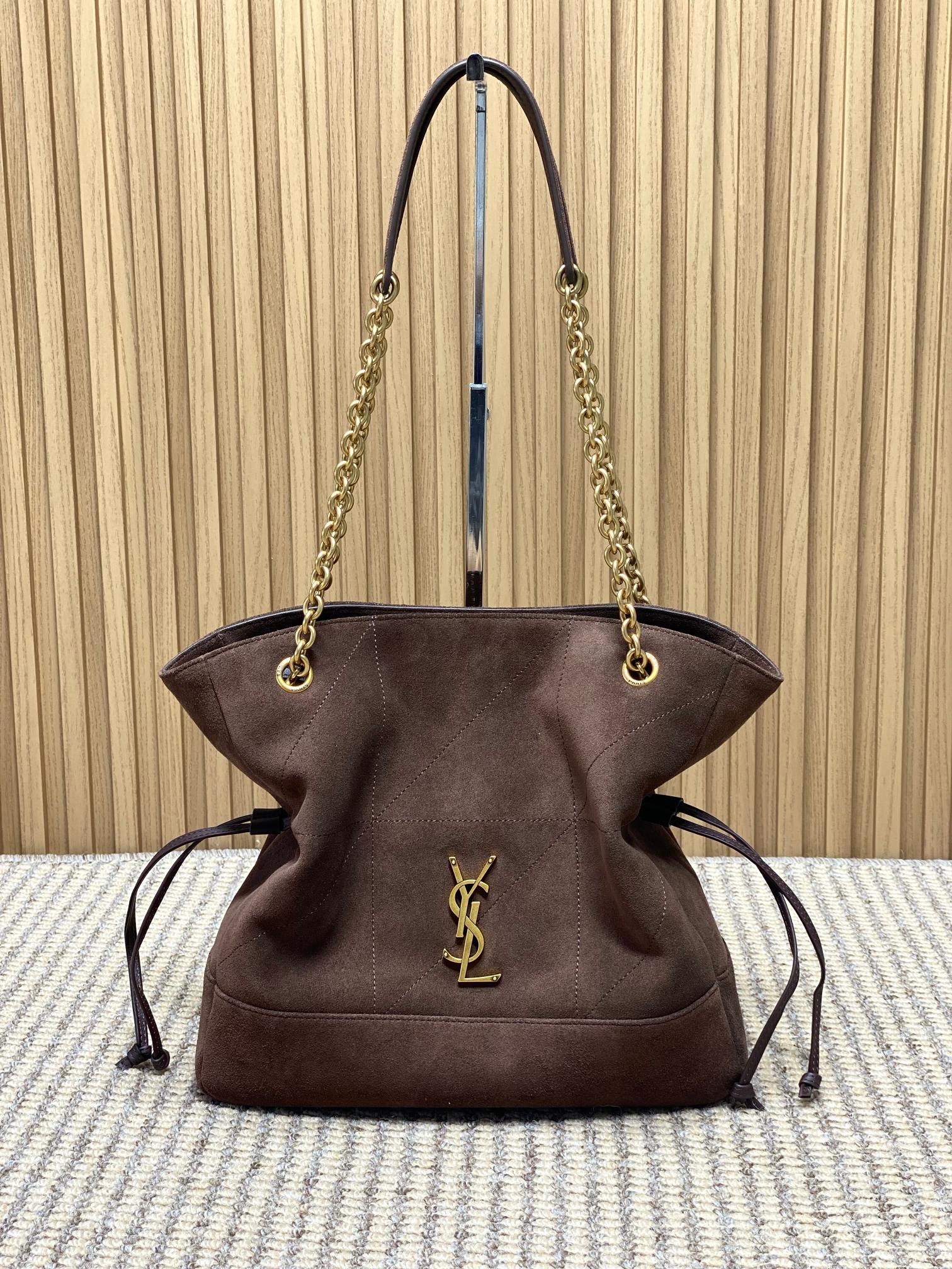 YSL Style Grey Leather Crossbody Bag Lookbook Reference image 1
