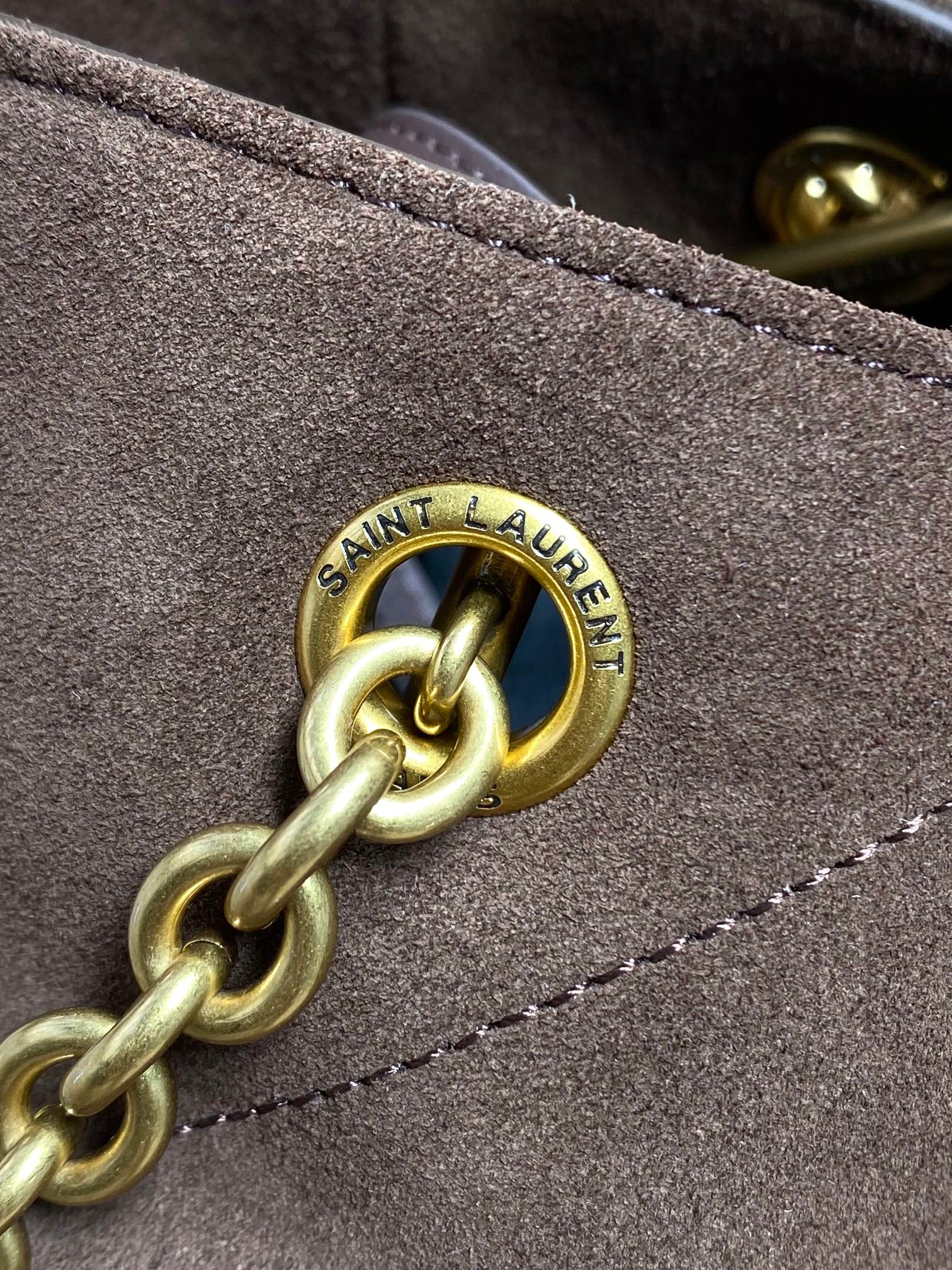 YSL Style Grey Leather Crossbody Bag style reference detail image 6 from source 763068