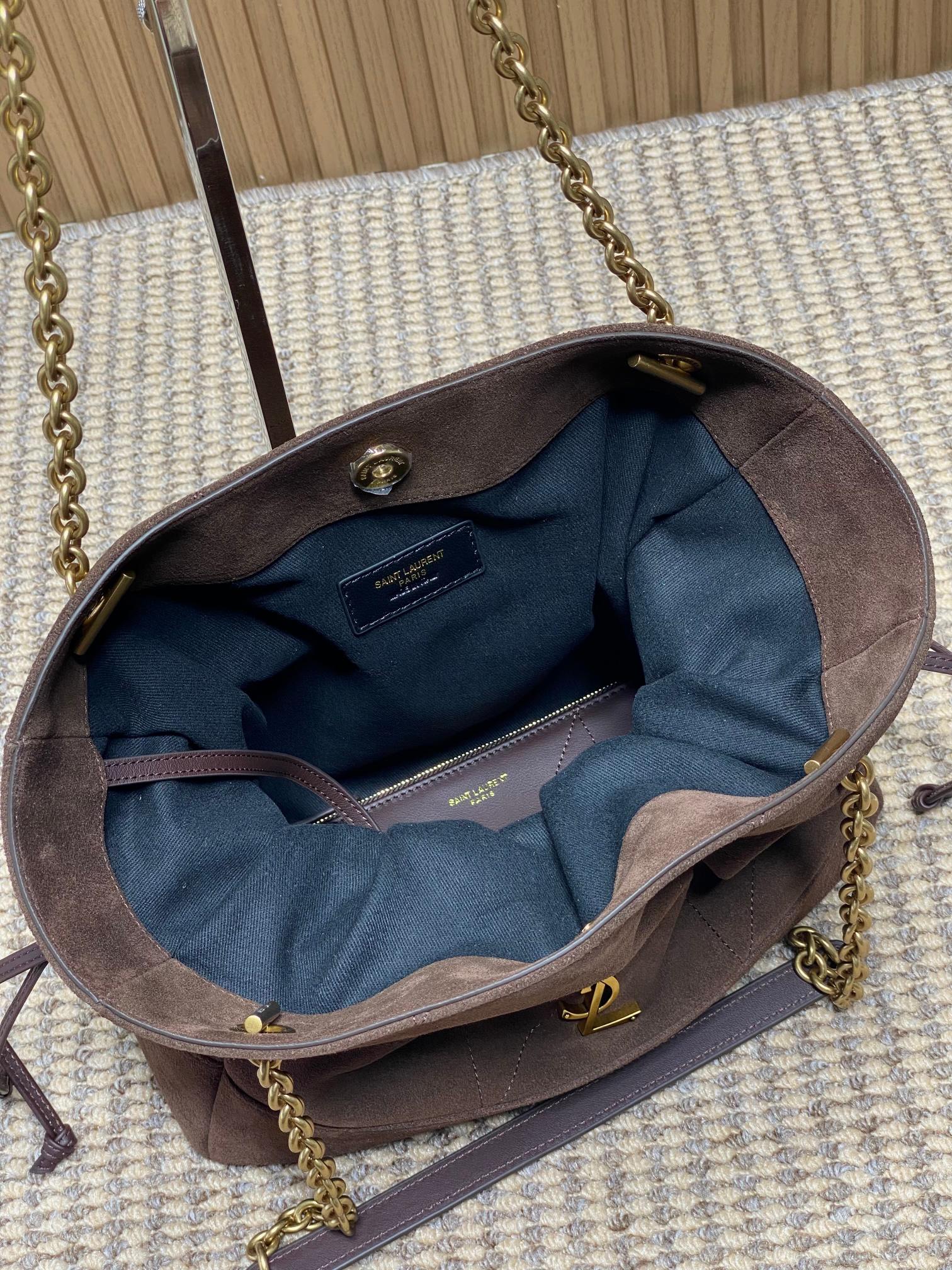 YSL Style Grey Leather Crossbody Bag style reference detail image 9 from source 763068