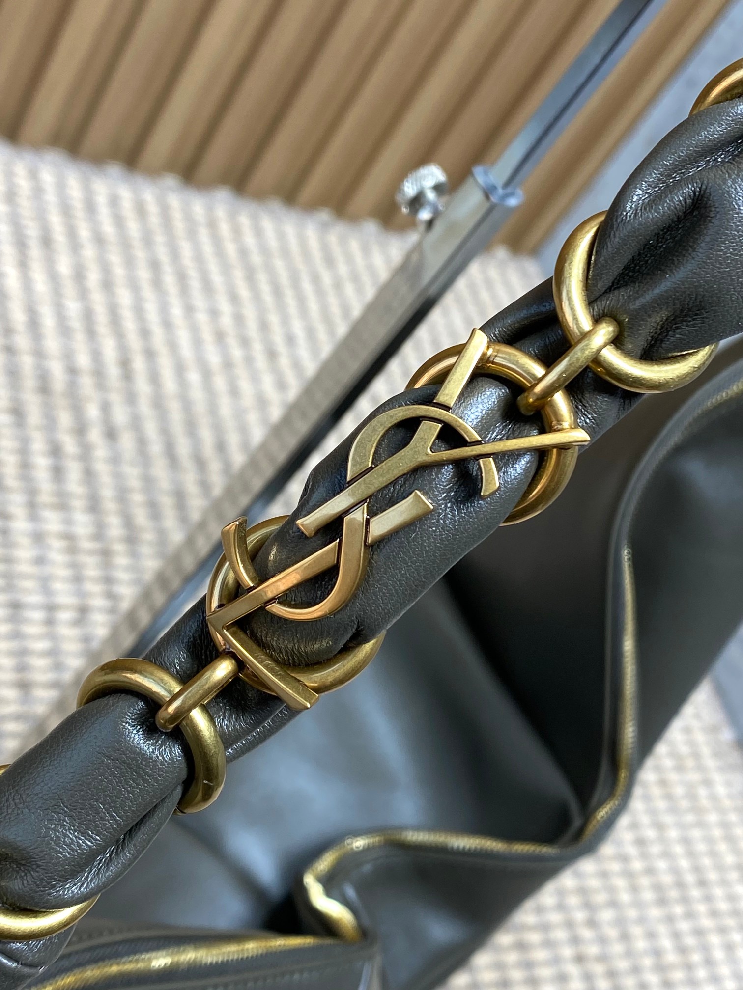 YSL Style Green Leather Crossbody Bag style reference detail image 6 from source 763176