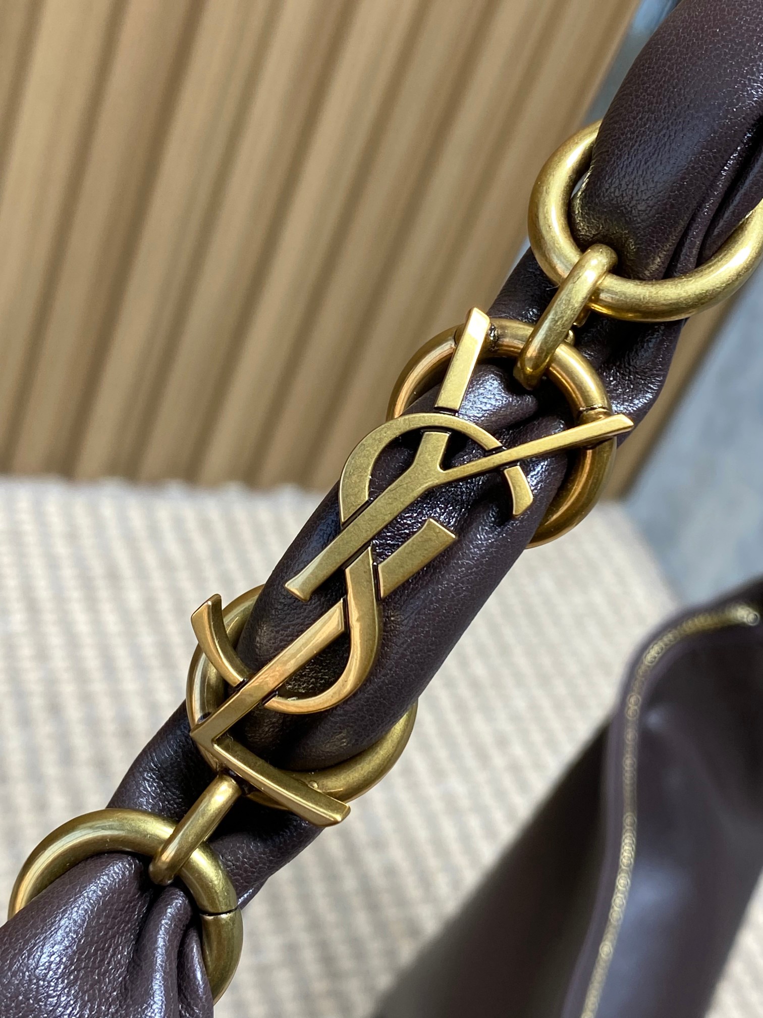YSL Style Brown Leather Crossbody Bag style reference detail image 6 from source 763178