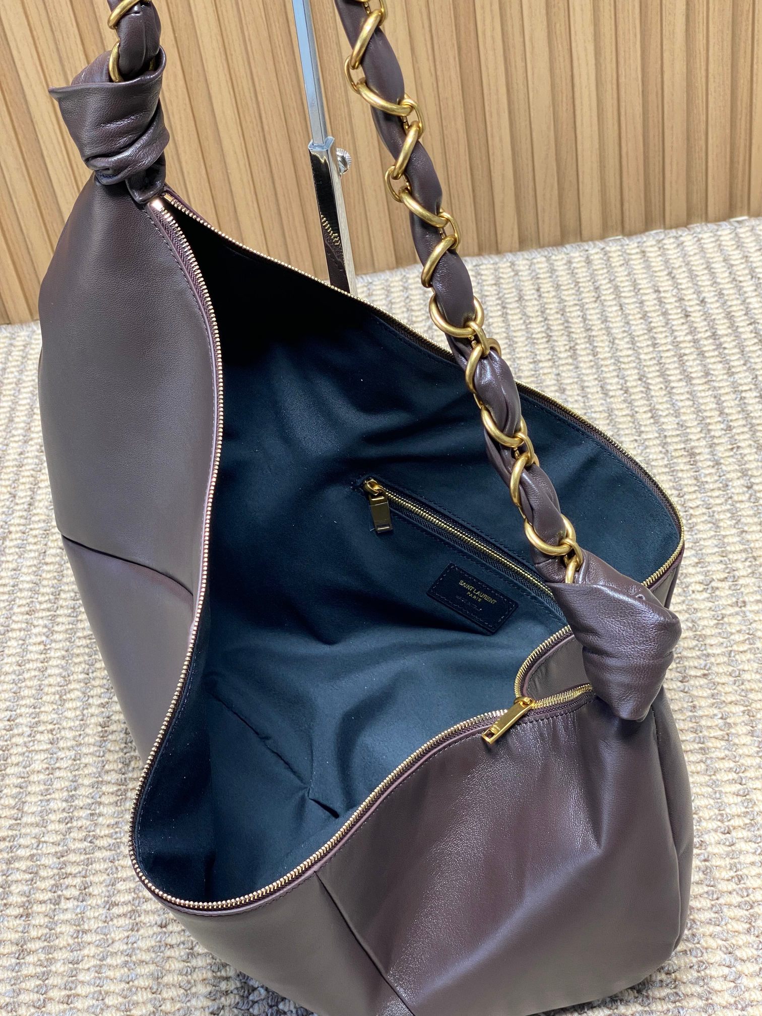 YSL Style Brown Leather Crossbody Bag style reference detail image 8 from source 763178