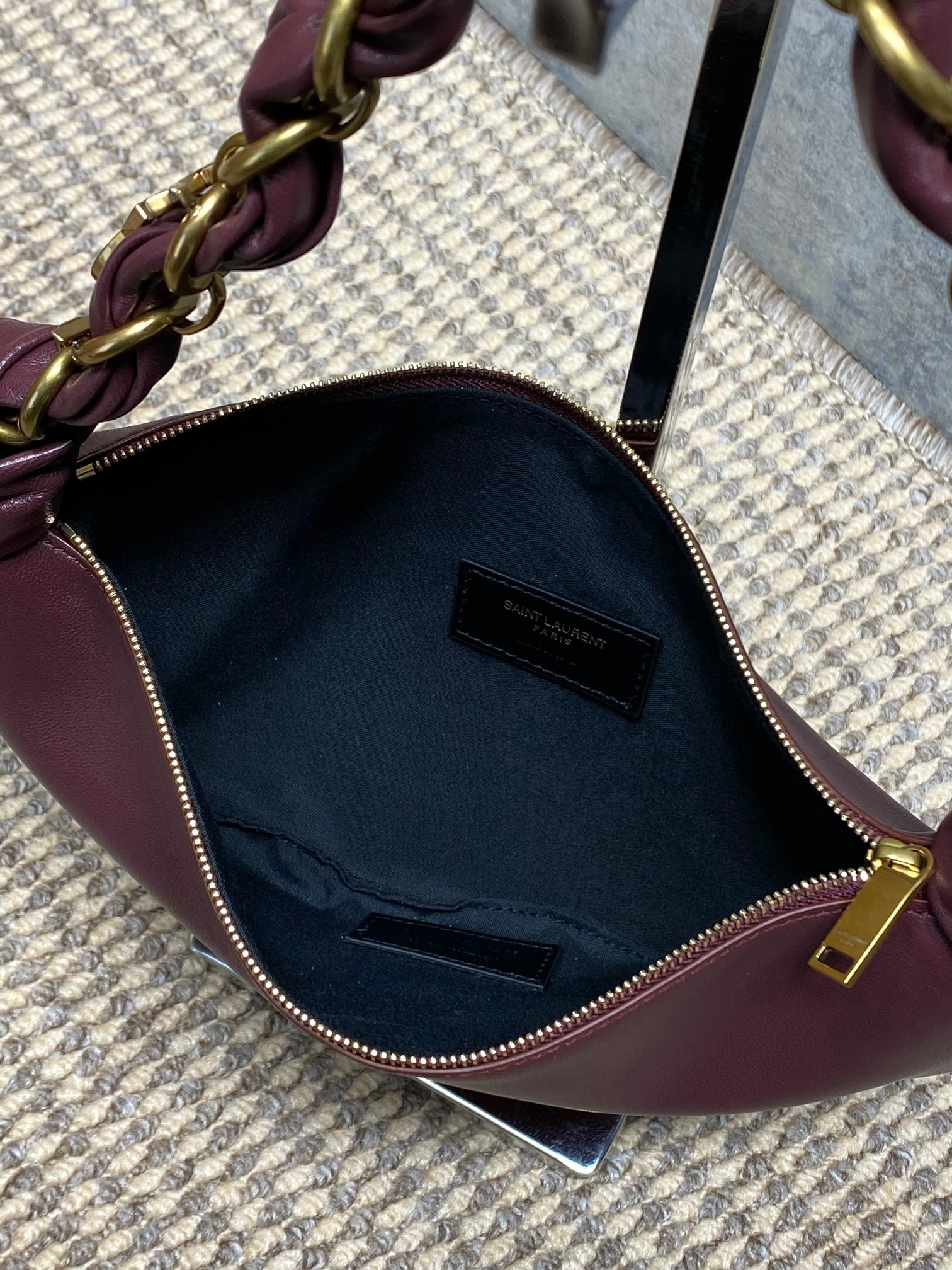 YSL Style Black Leather Top Handle Bag style reference detail image 8 from source 763188