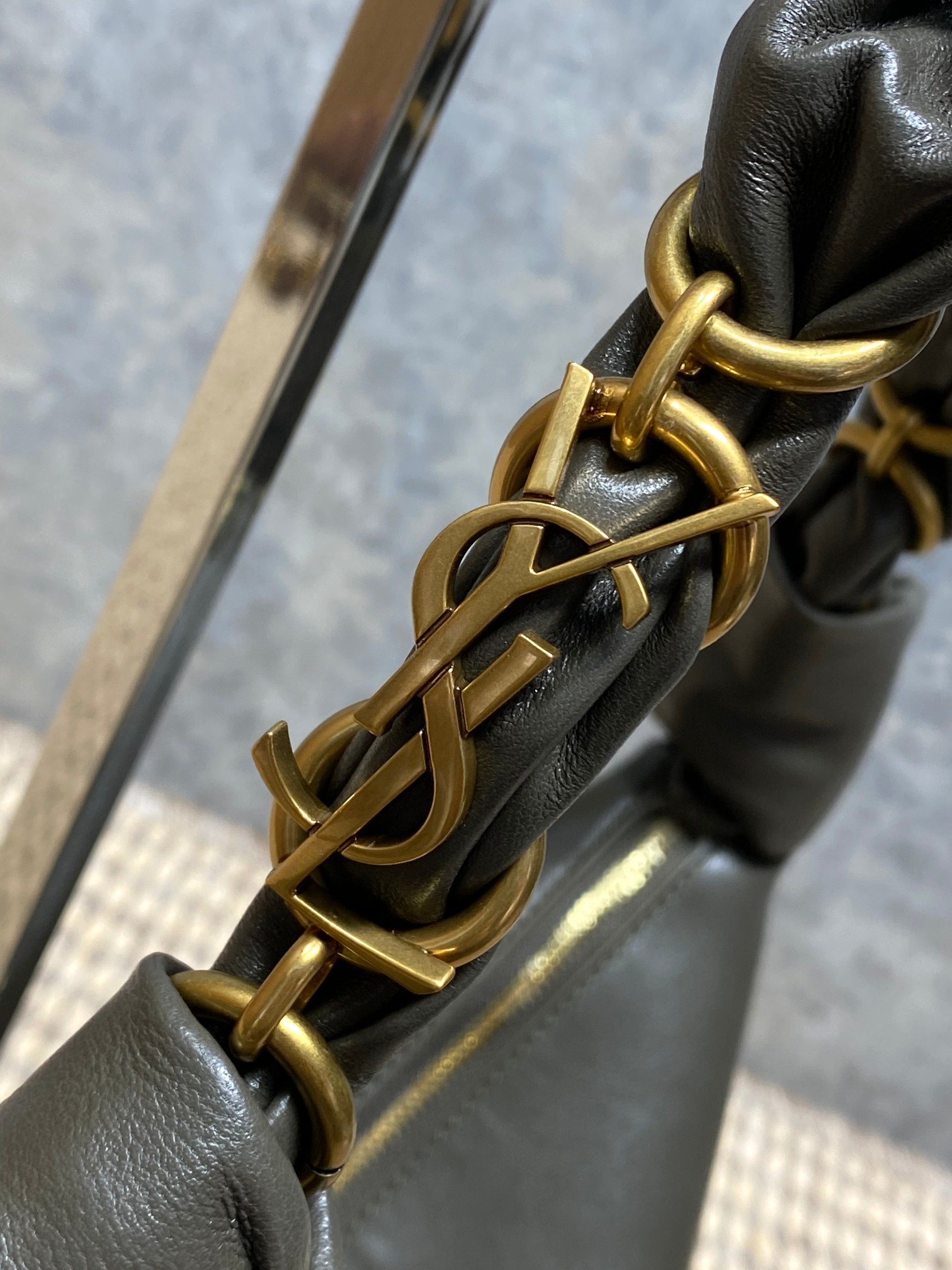 YSL Style Black Leather Top Handle Bag style reference detail image 7 from source 763187
