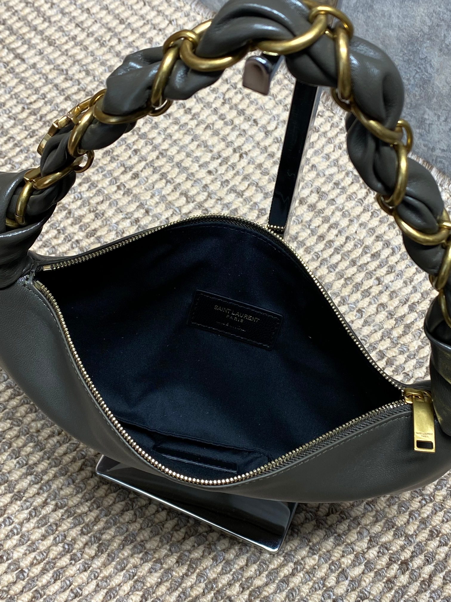 YSL Style Black Leather Top Handle Bag style reference detail image 8 from source 763187