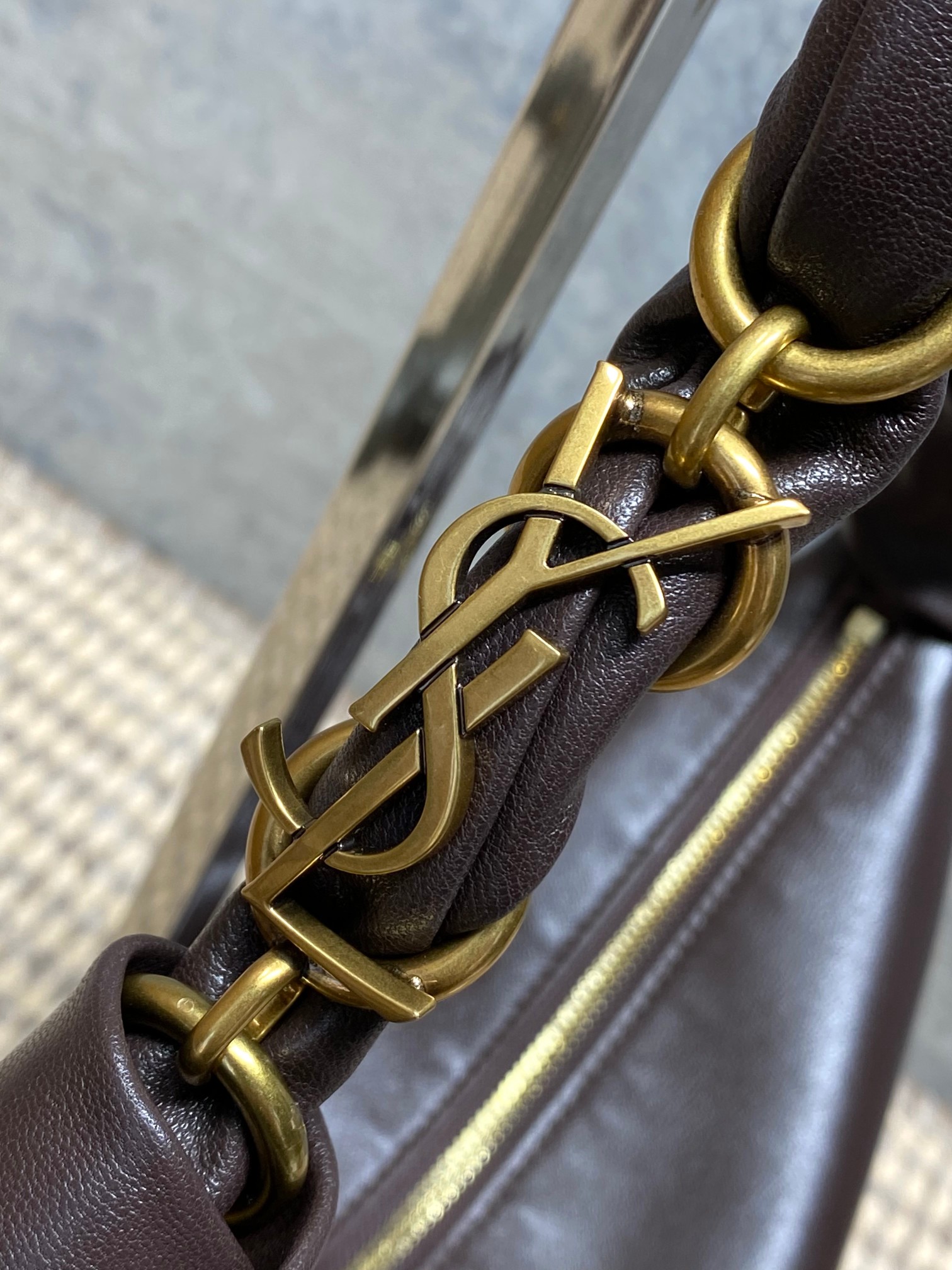 YSL Style Black Leather Top Handle Bag style reference detail image 6 from source 763189