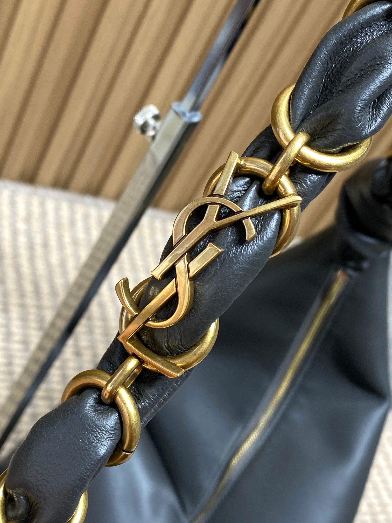 YSL Style Grey Leather Crossbody Bag style reference detail image 6 from source 763179