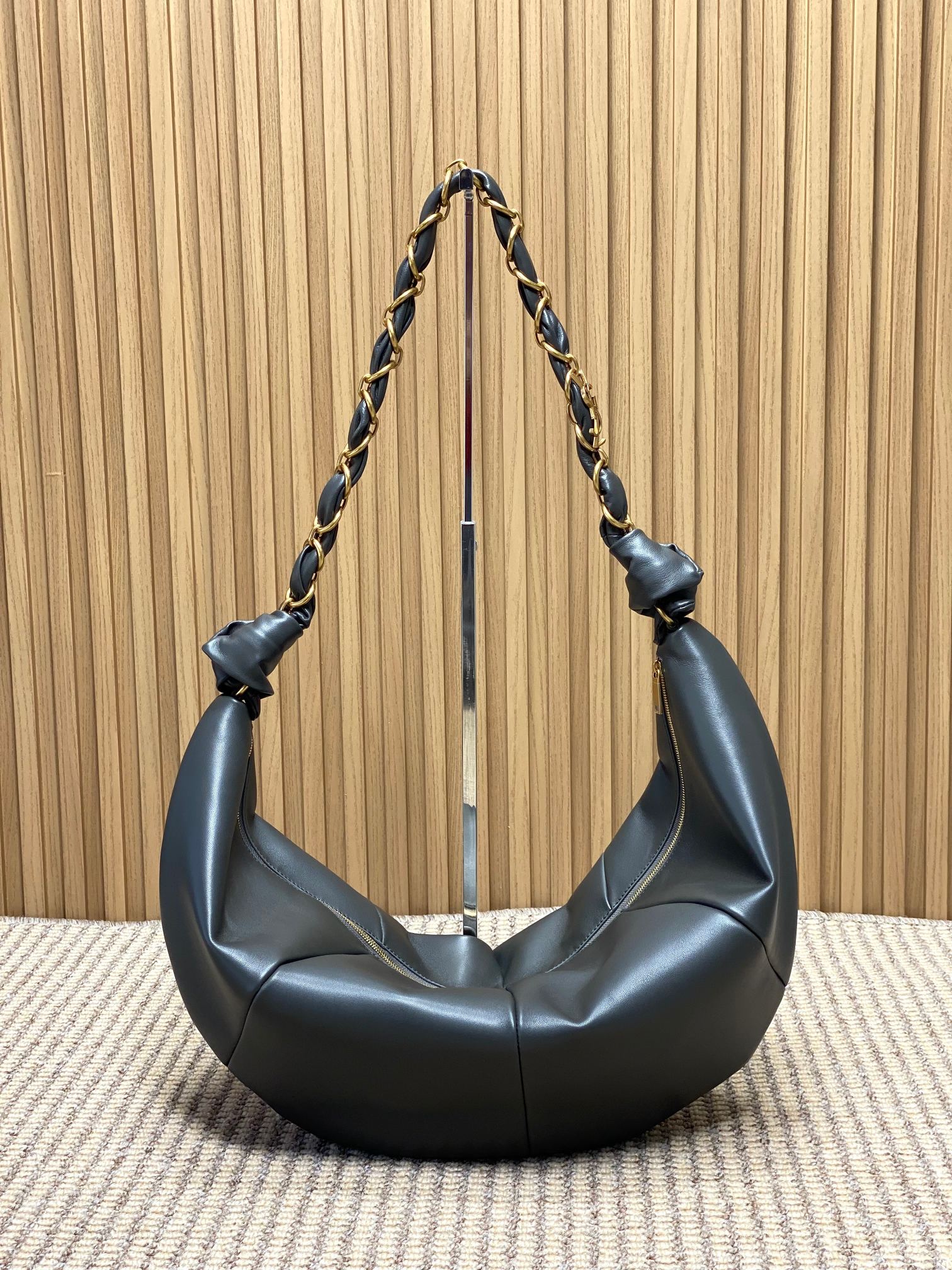 YSL Style Grey Leather Crossbody Bag Lookbook Reference image 1