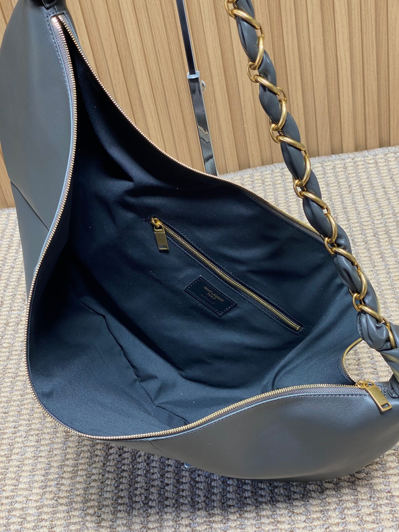 YSL Style Grey Leather Crossbody Bag style reference detail image 8 from source 763179