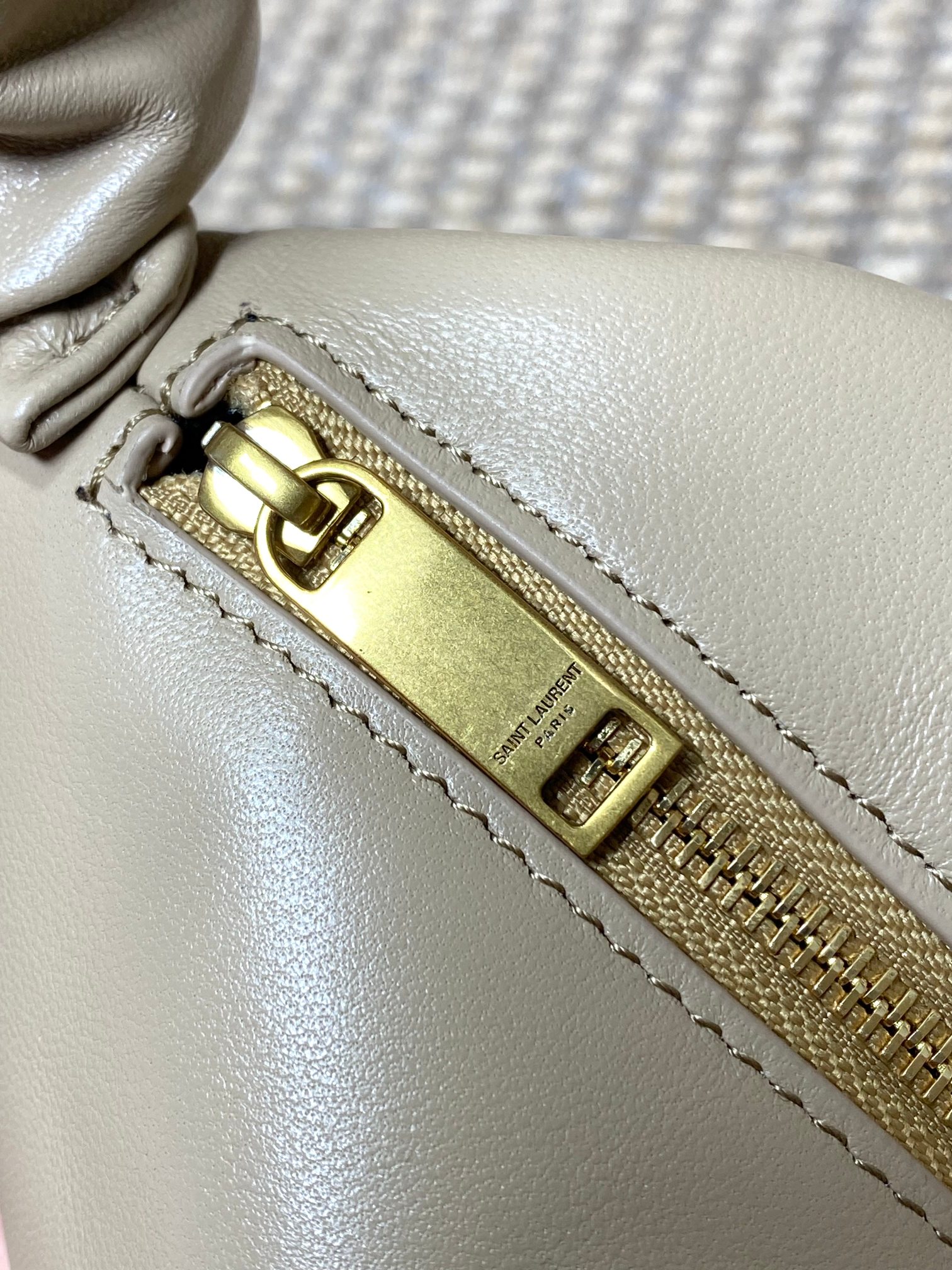 YSL Style Beige Leather Crossbody Bag style reference detail image 7 from source 763180