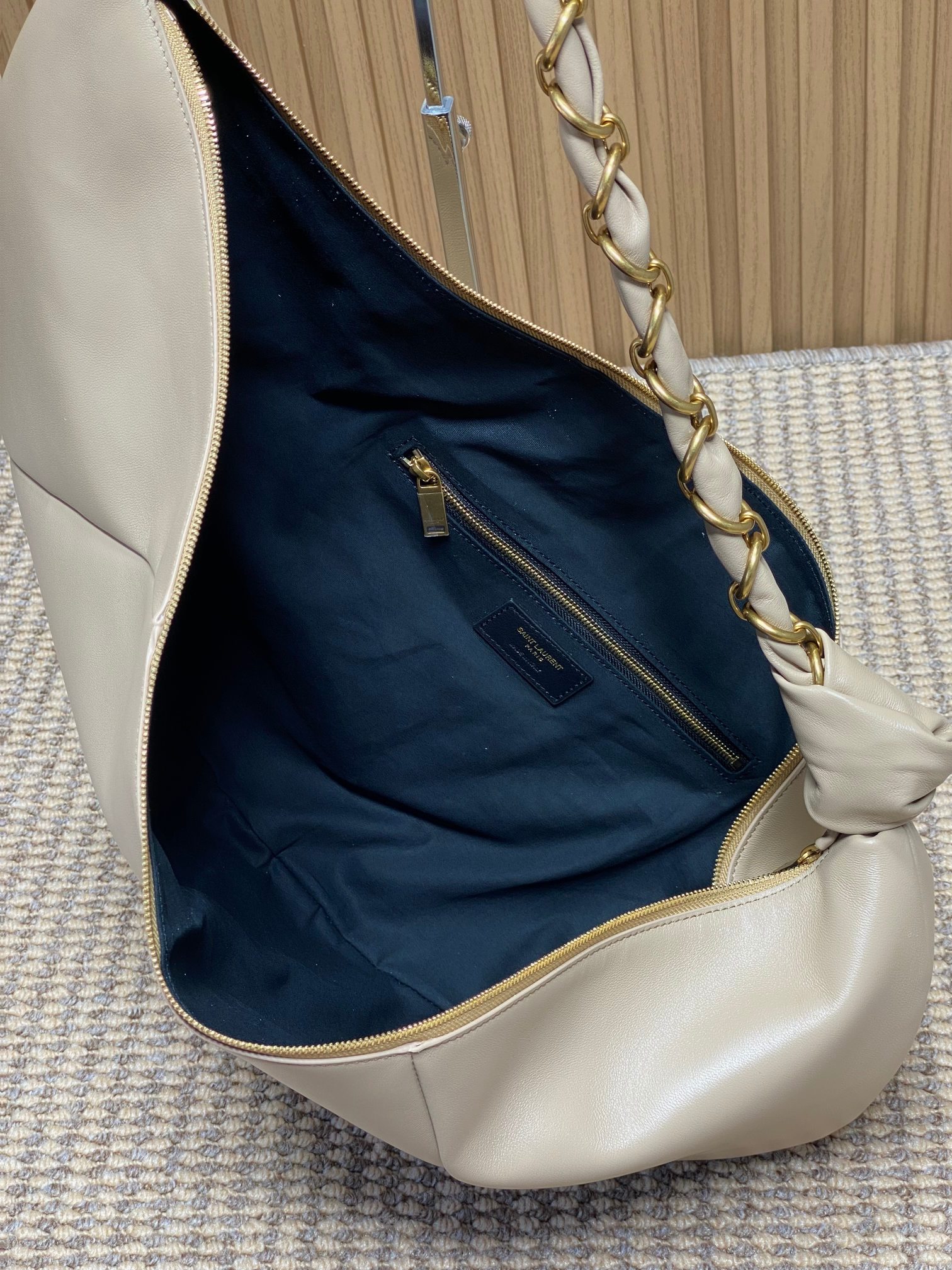 YSL Style Beige Leather Crossbody Bag style reference detail image 8 from source 763180