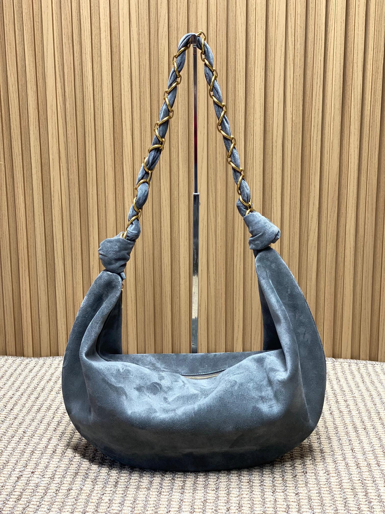 YSL Style Grey Leather Crossbody Bag style reference detail image 3 from source 763186