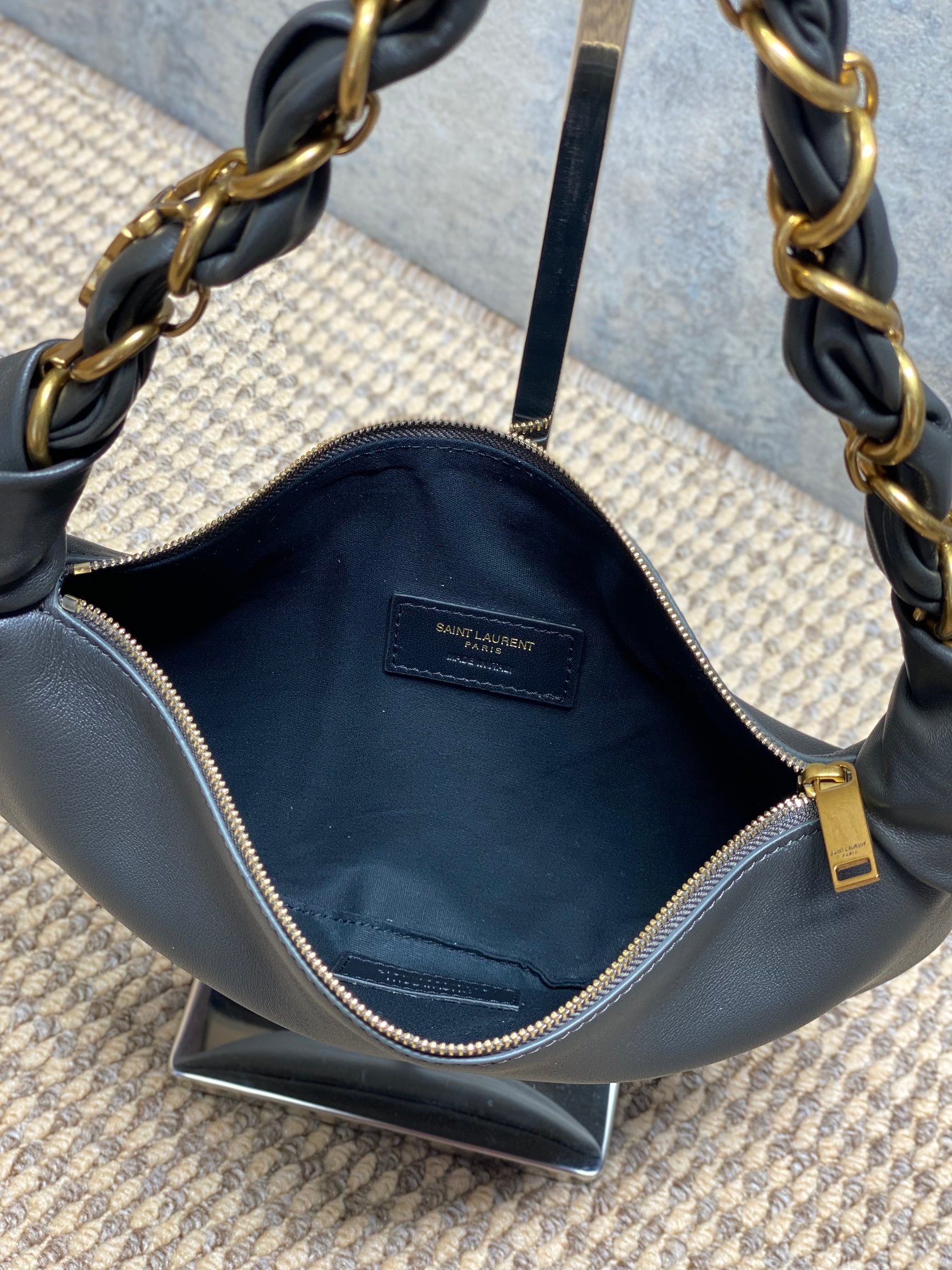 YSL Style Black Leather Top Handle Bag style reference detail image 8 from source 763190