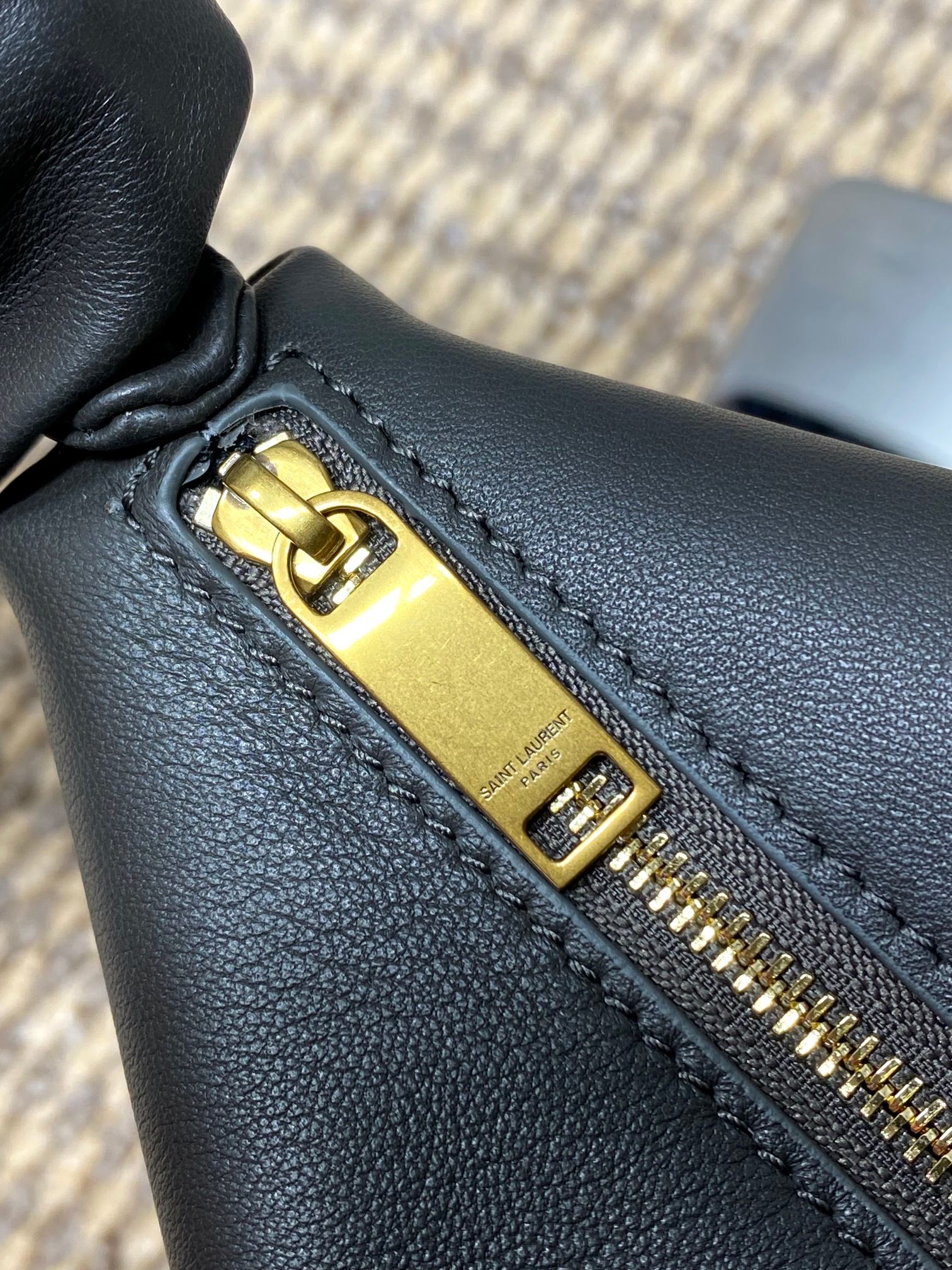 YSL Style Black Leather Top Handle Bag style reference detail image 6 from source 763190