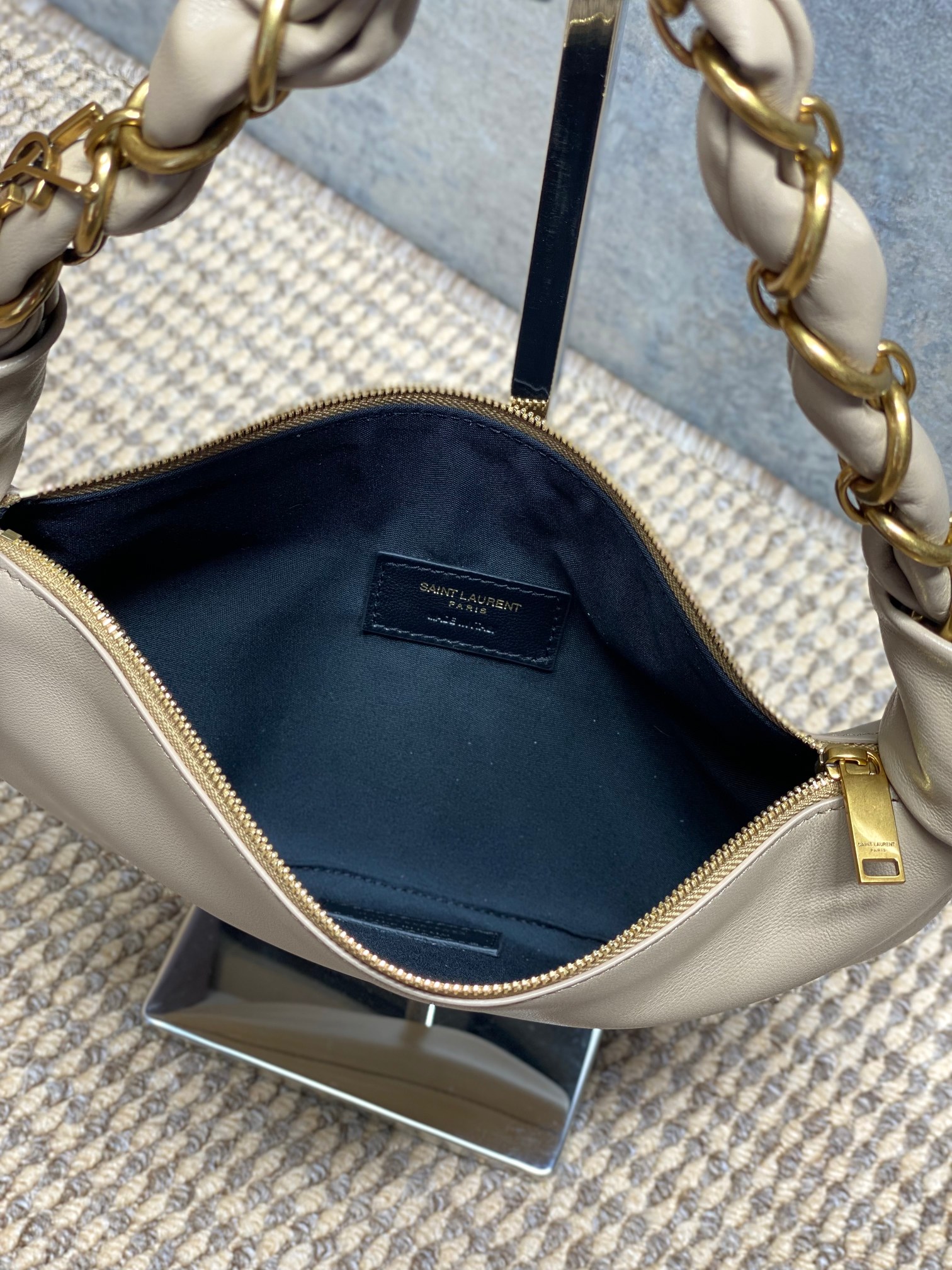 YSL Style Black Leather Top Handle Bag style reference detail image 8 from source 763191