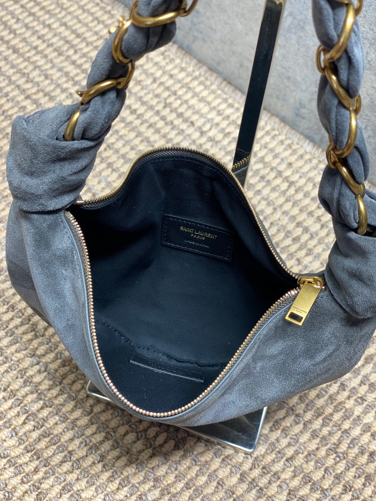 YSL Style Black Leather Top Handle Bag style reference detail image 8 from source 763198
