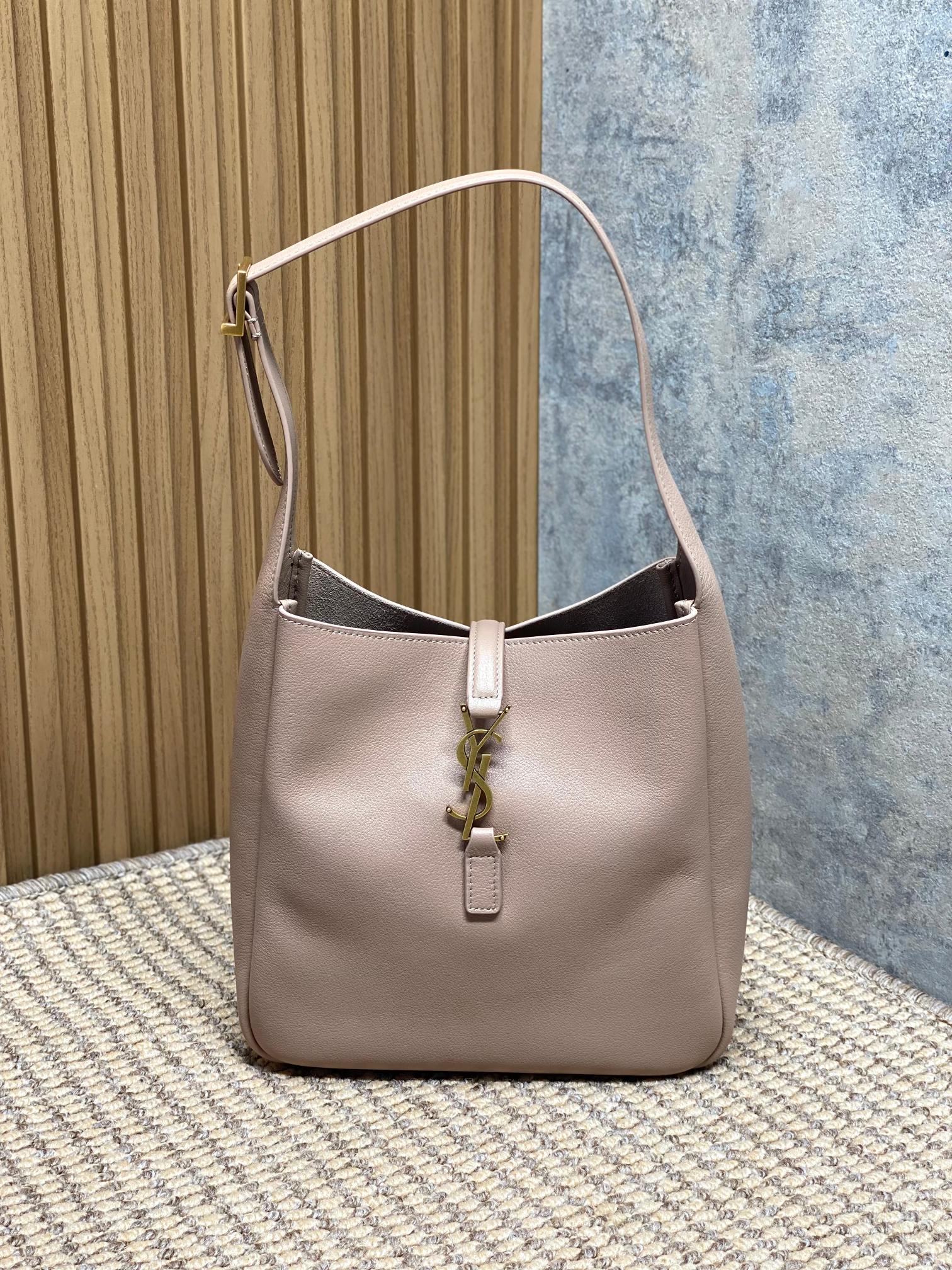 YSL Style Pink Leather Hobo Bag Lookbook Reference image 1