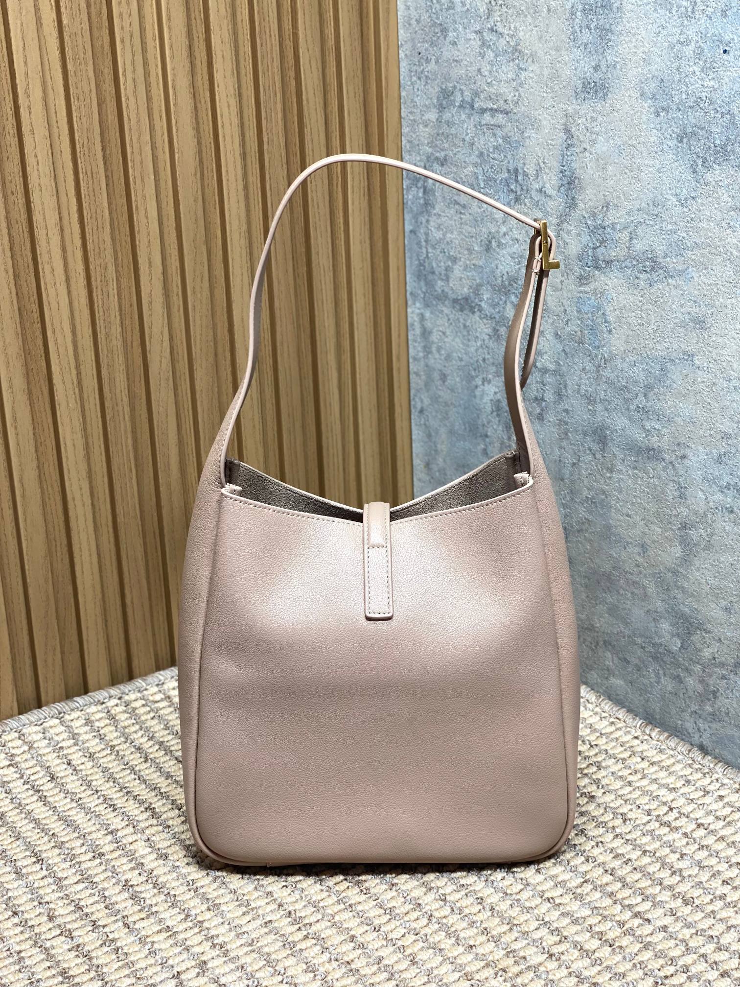 YSL Style Pink Leather Hobo Bag style reference detail image 3 from source 763079