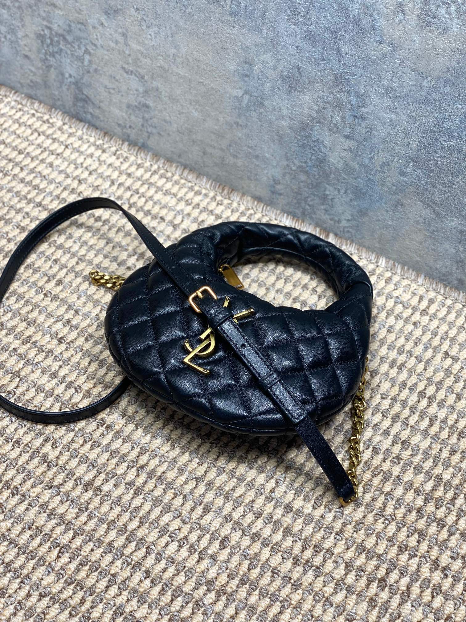 YSL Quilted Leather Mini Handle Hobo Bag