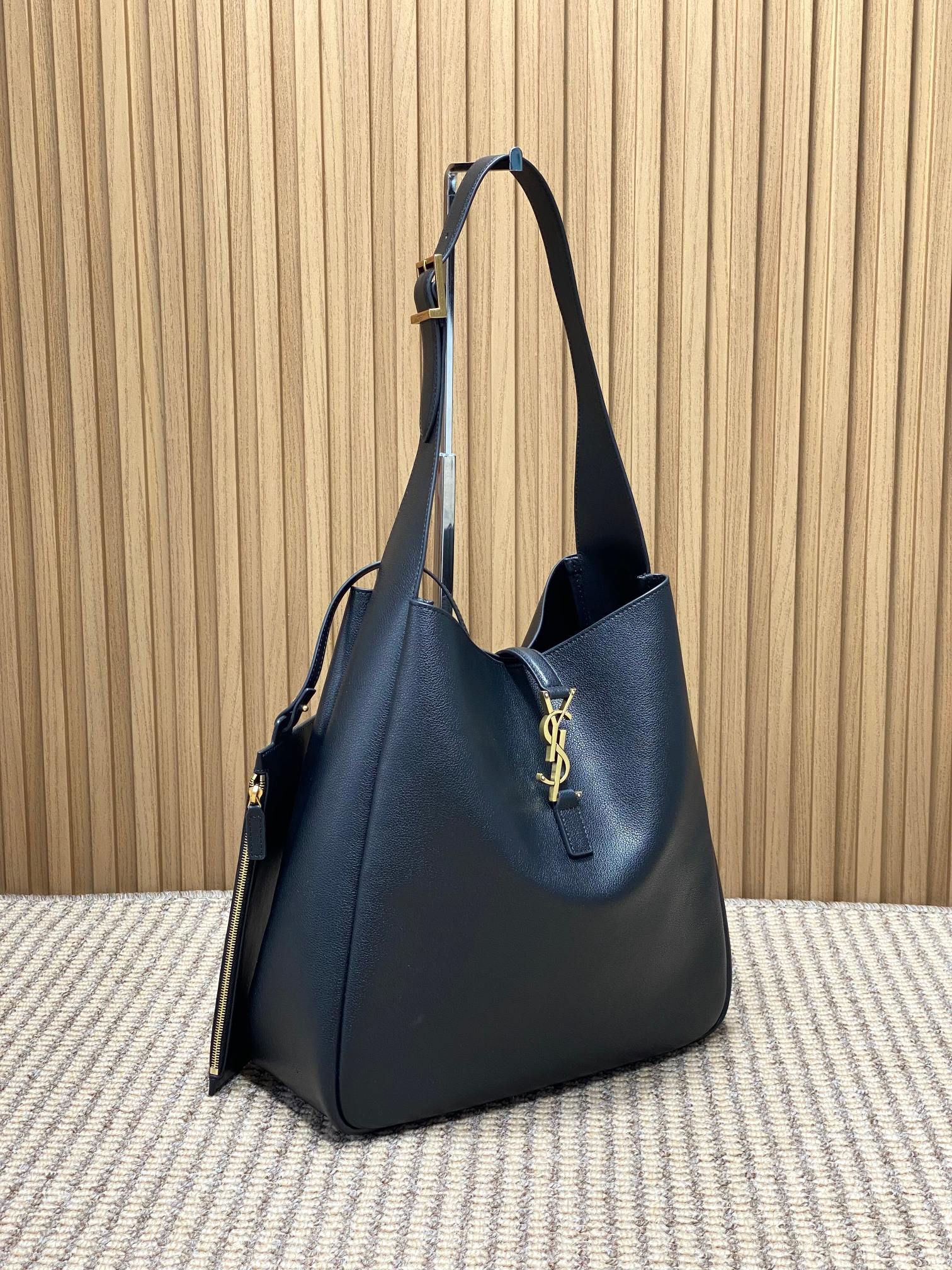YSL Style Black Leather Hobo Bag style reference detail image 2 from source 770775