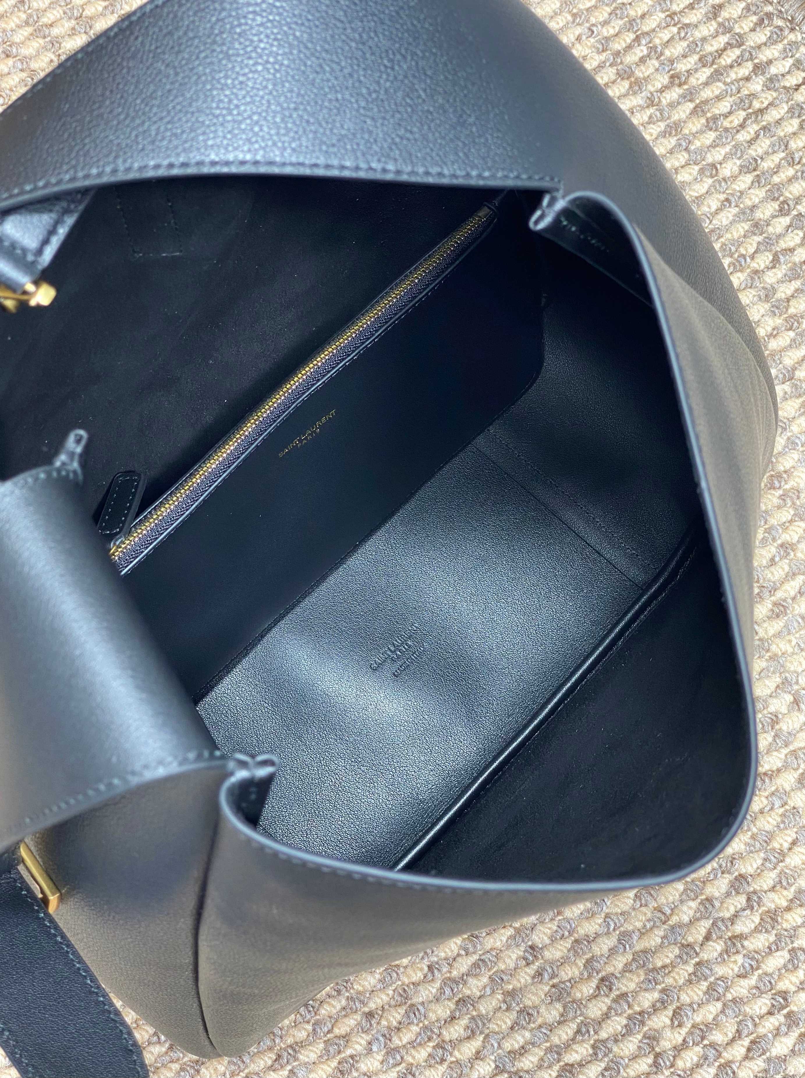 YSL Style Black Leather Hobo Bag style reference detail image 8 from source 770775