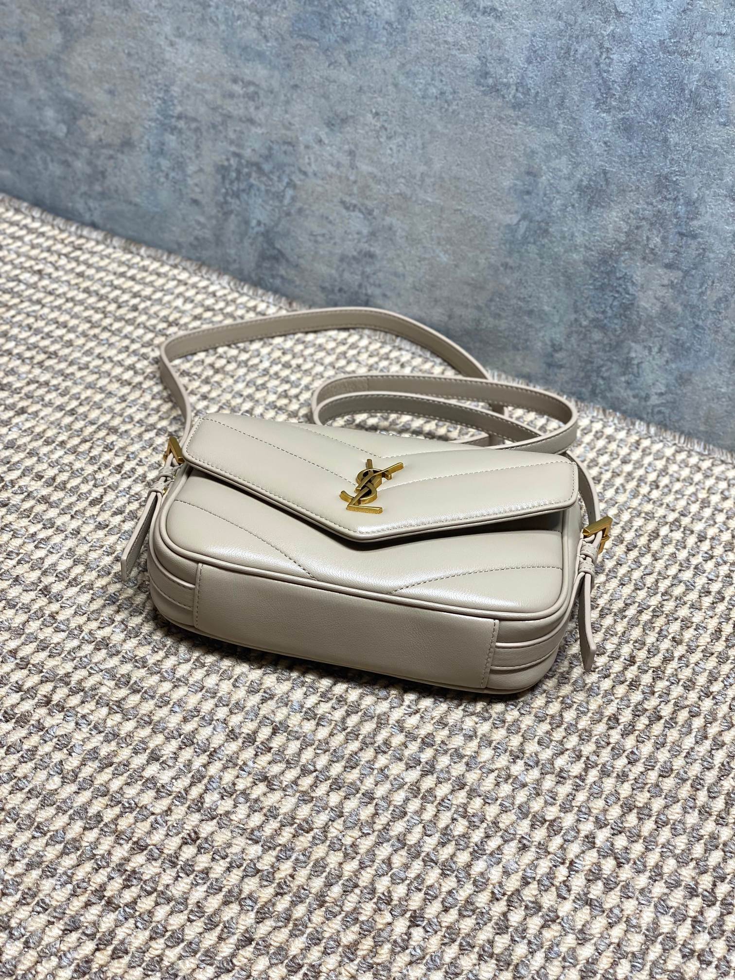 YSL V-Quilted Leather Flap Crossbody Bag