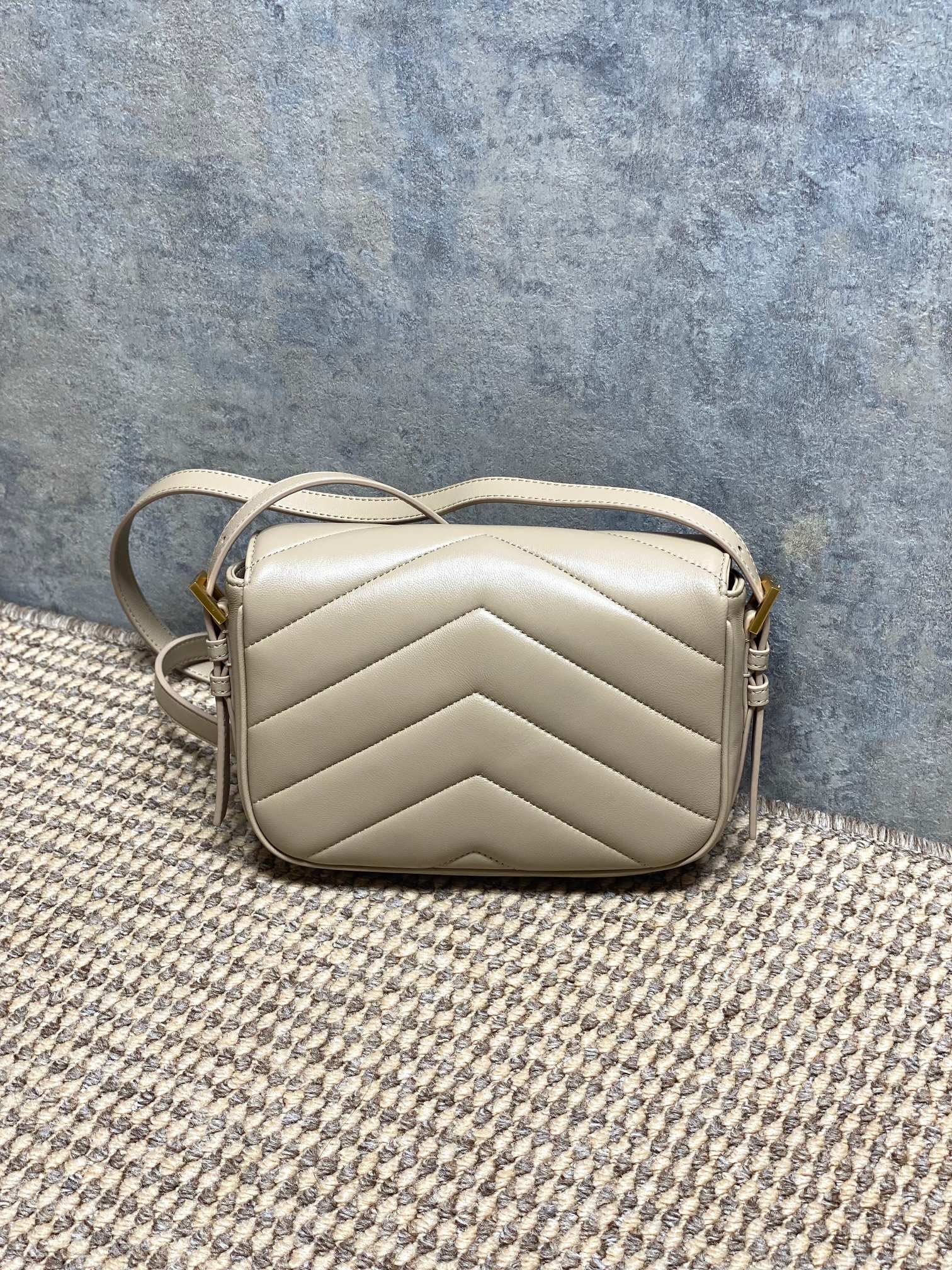 YSL V-Quilted Leather Flap Crossbody Bag