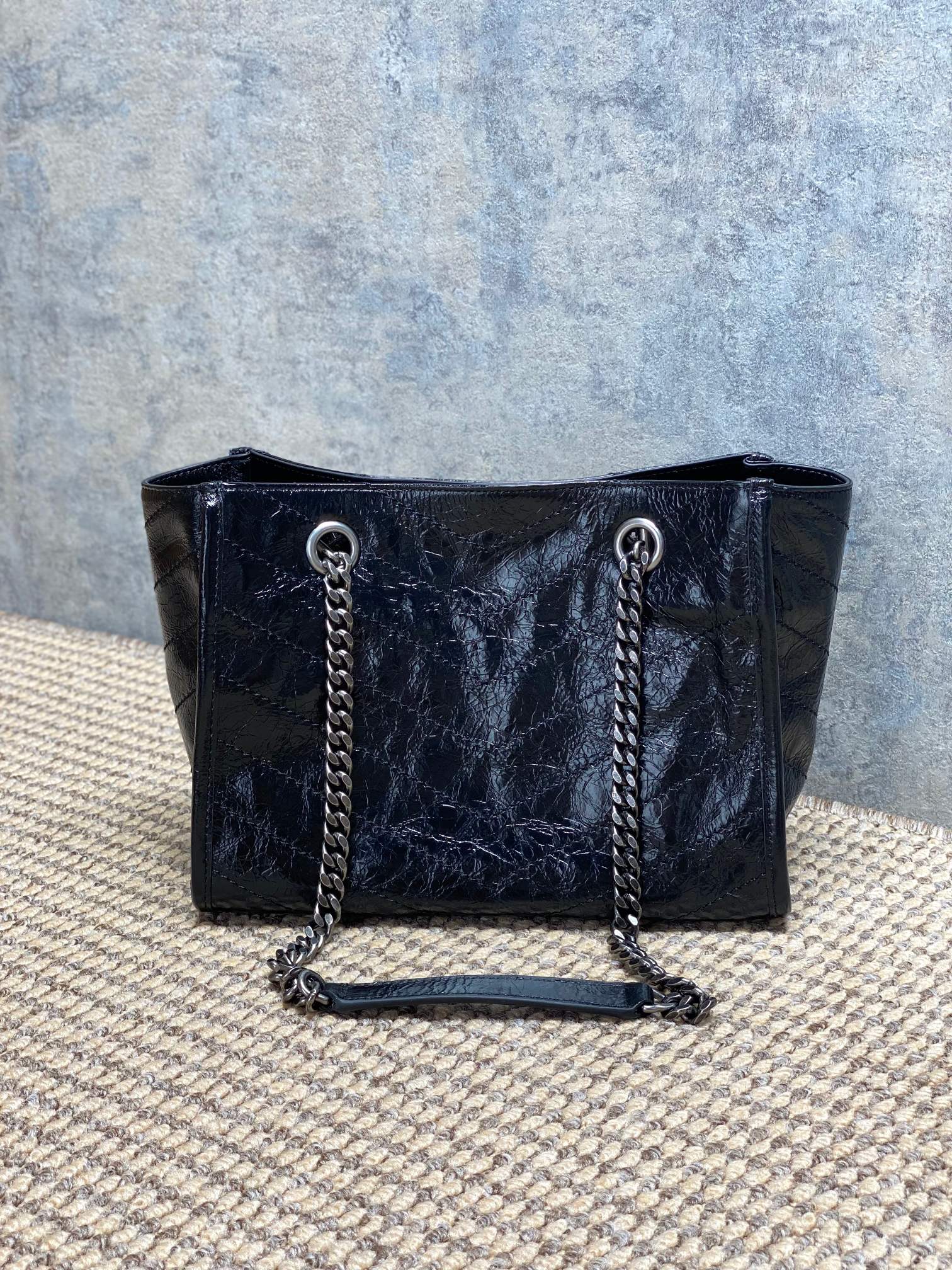 YSL Quilted Leather Chain Tote Handbag