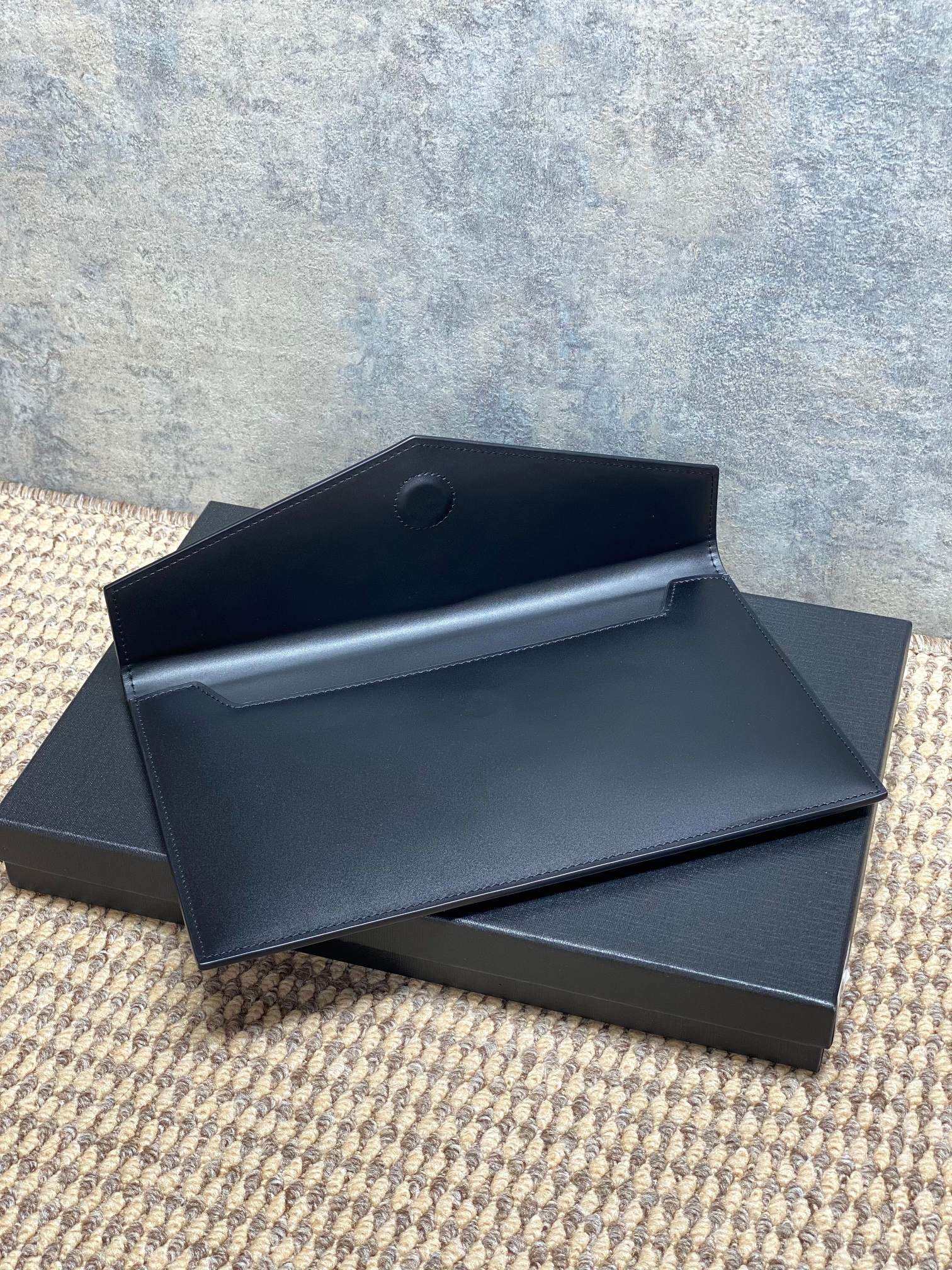 YSL Style Black Leather Clutch Bags detail image 6 from source 770844