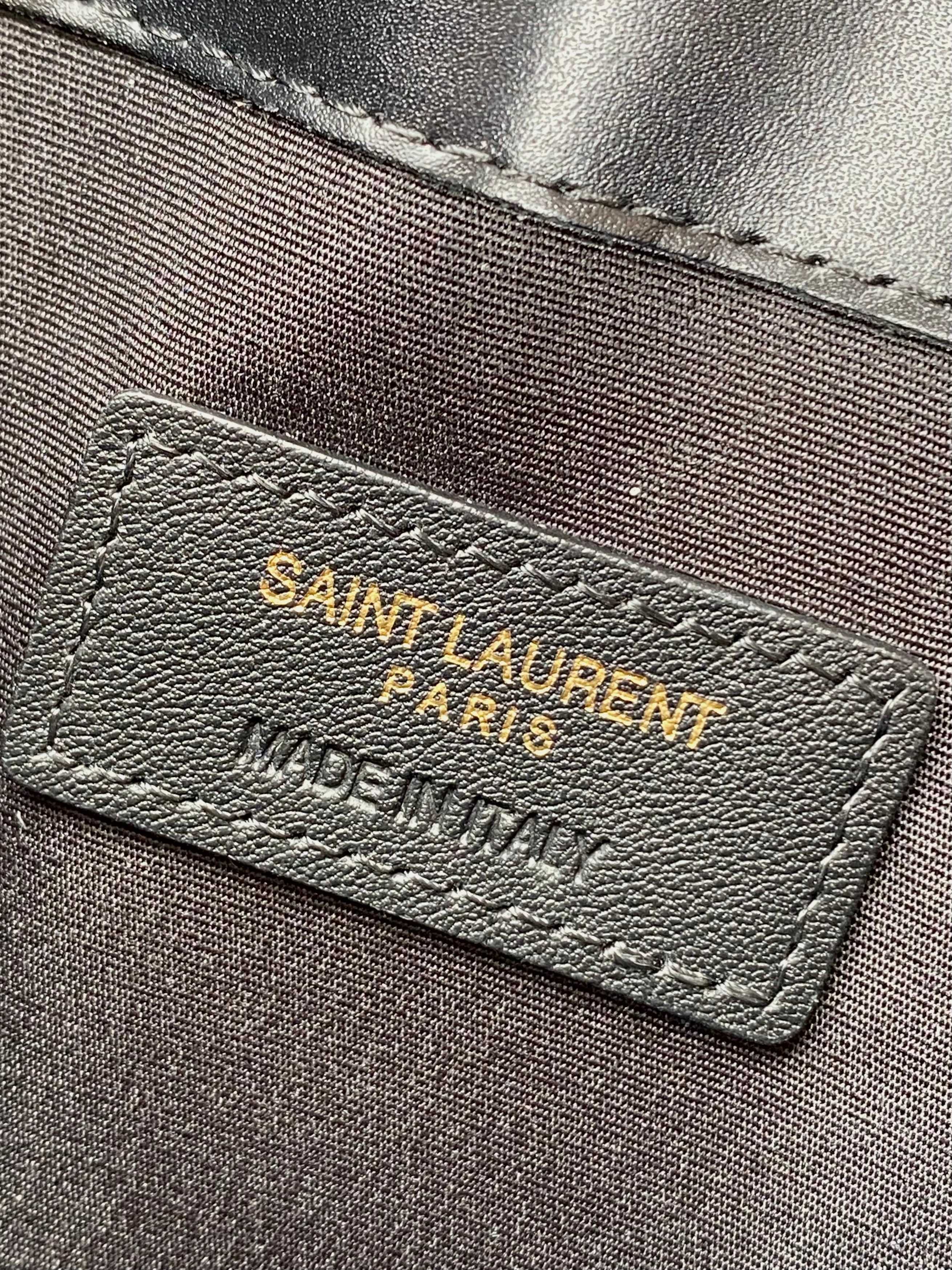 YSL Style Black Leather Clutch Bags detail image 9 from source 770844