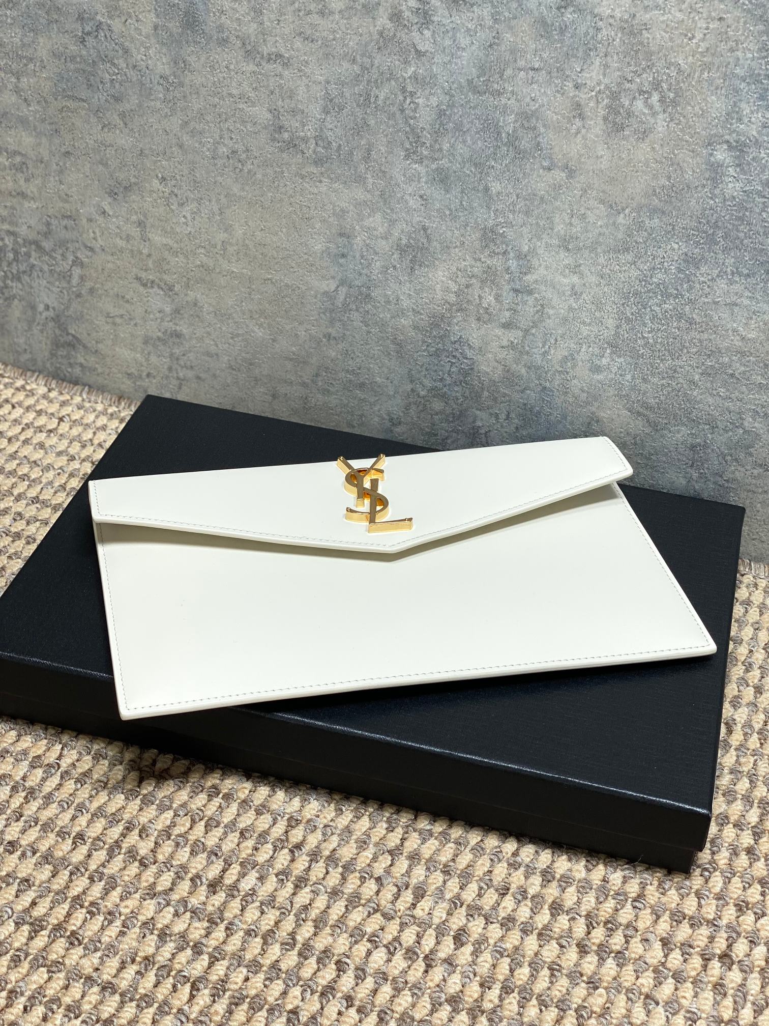 YSL Style Black Leather Clutch Bags detail image 5 from source 770843