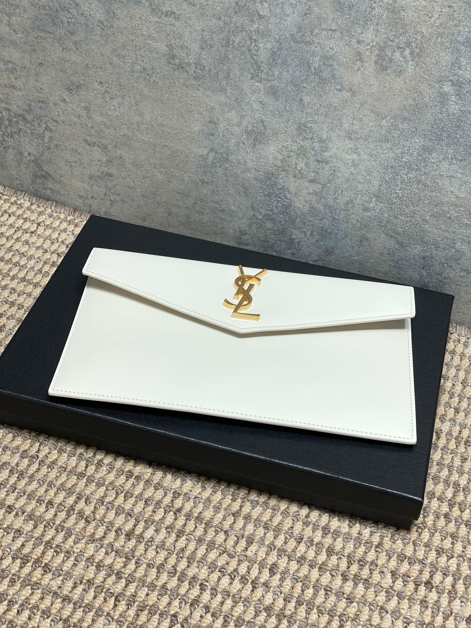 YSL Style Black Leather Clutch Bags detail image 3 from source 770843