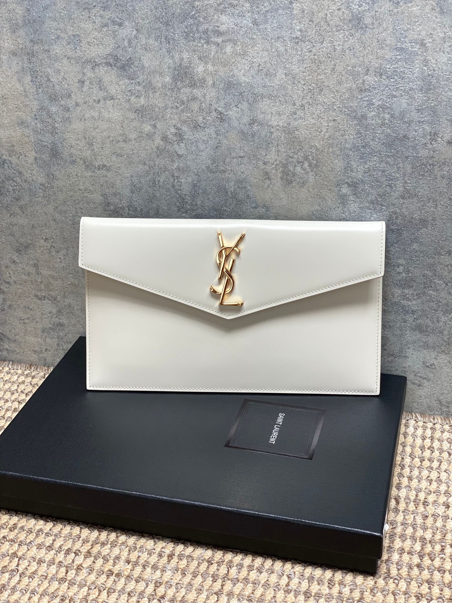 YSL Style Black Leather Clutch Bags detail image 1 from source 770843