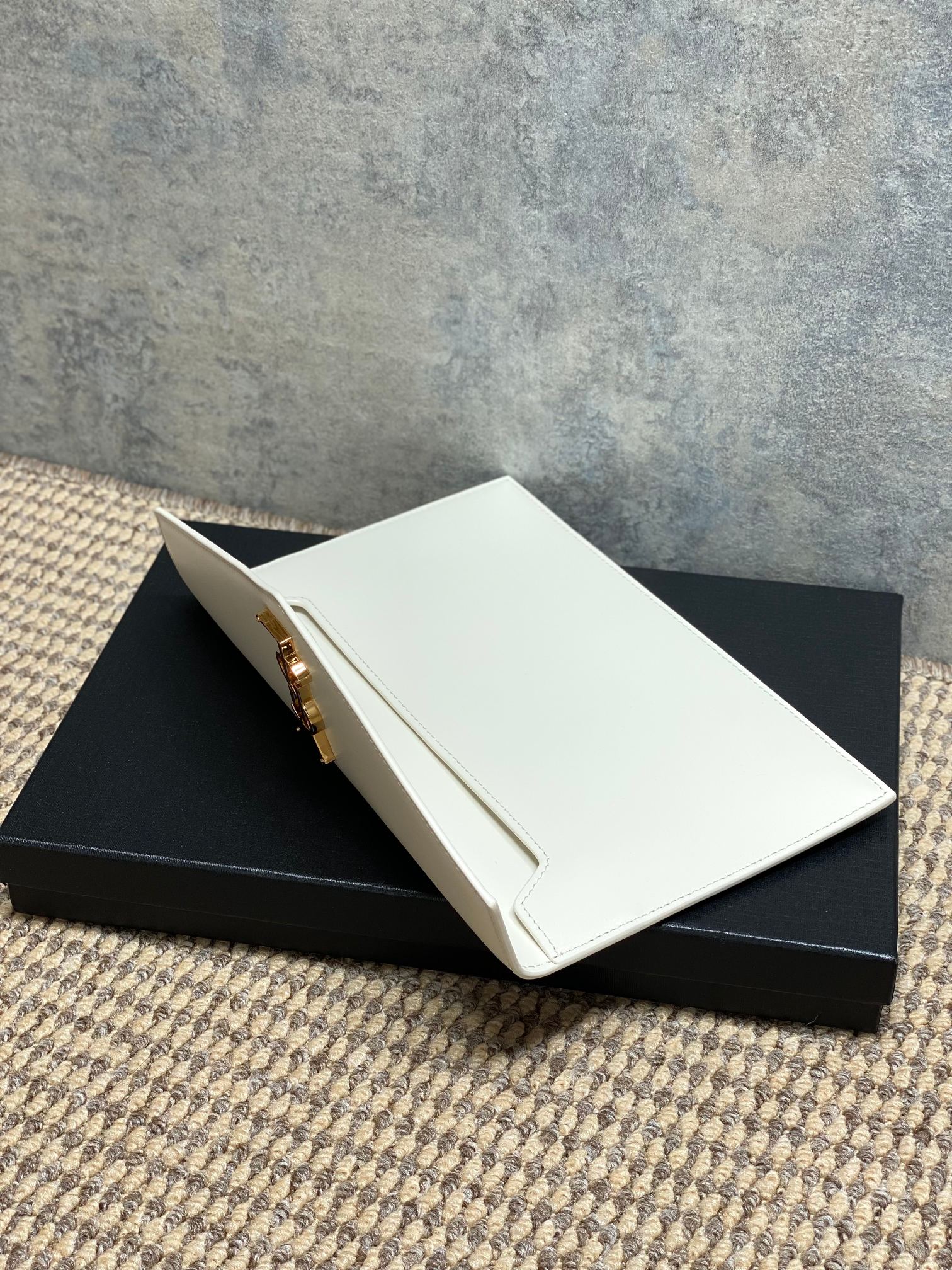 YSL Style Black Leather Clutch Bags detail image 7 from source 770843