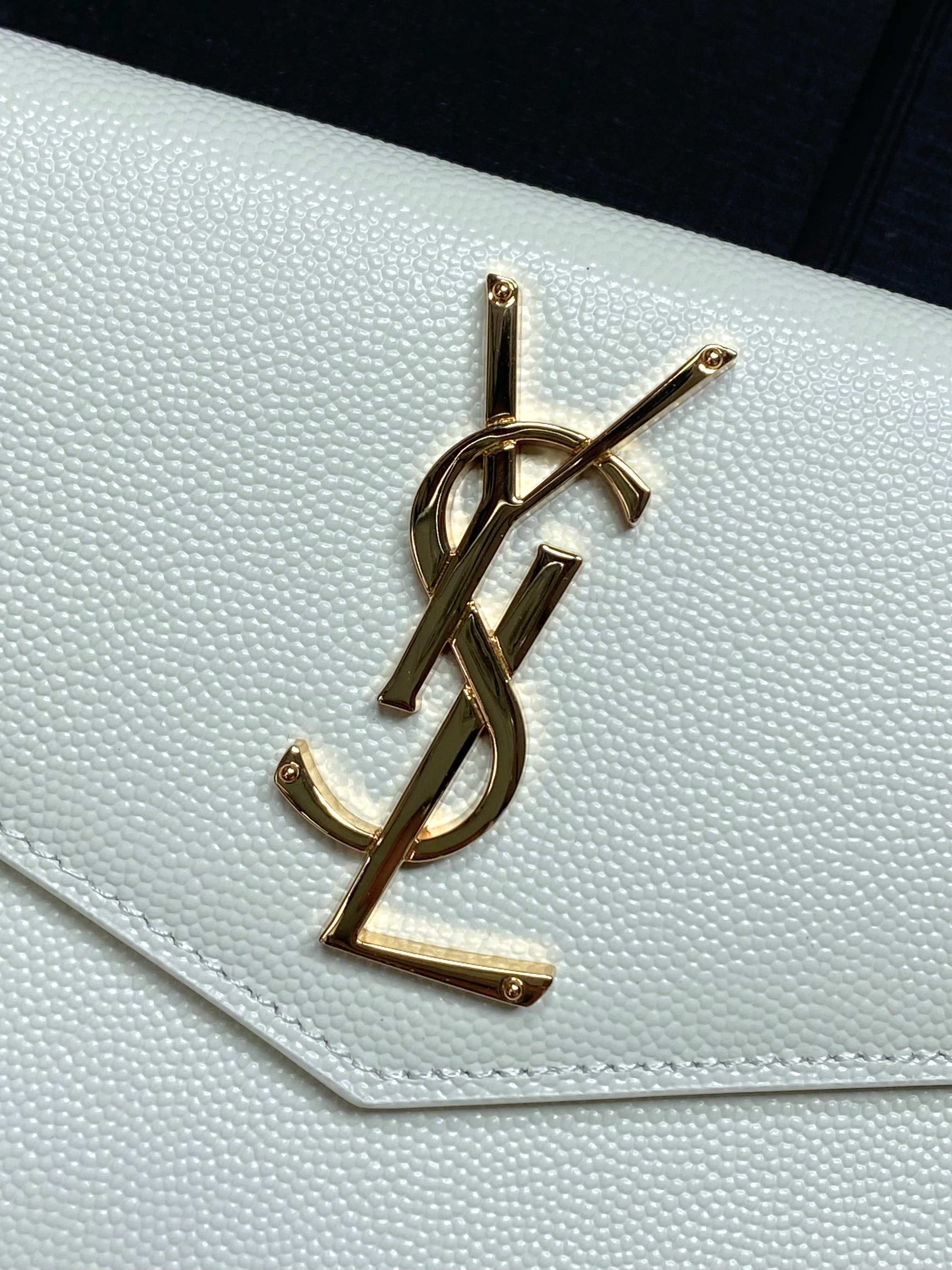YSL Style White Leather Clutch Bags detail image 8 from source 770845