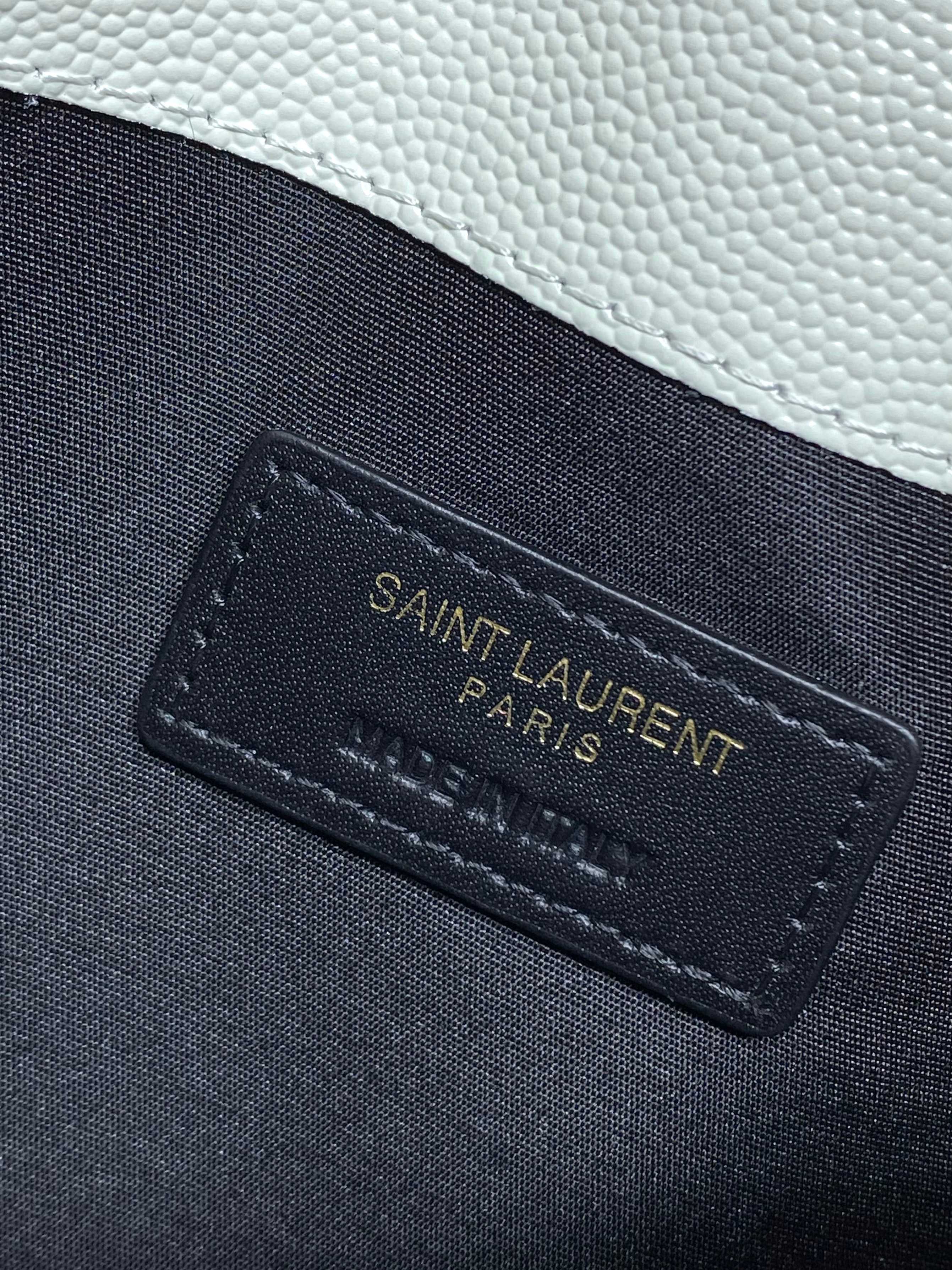 YSL Style White Leather Clutch Bags detail image 9 from source 770845